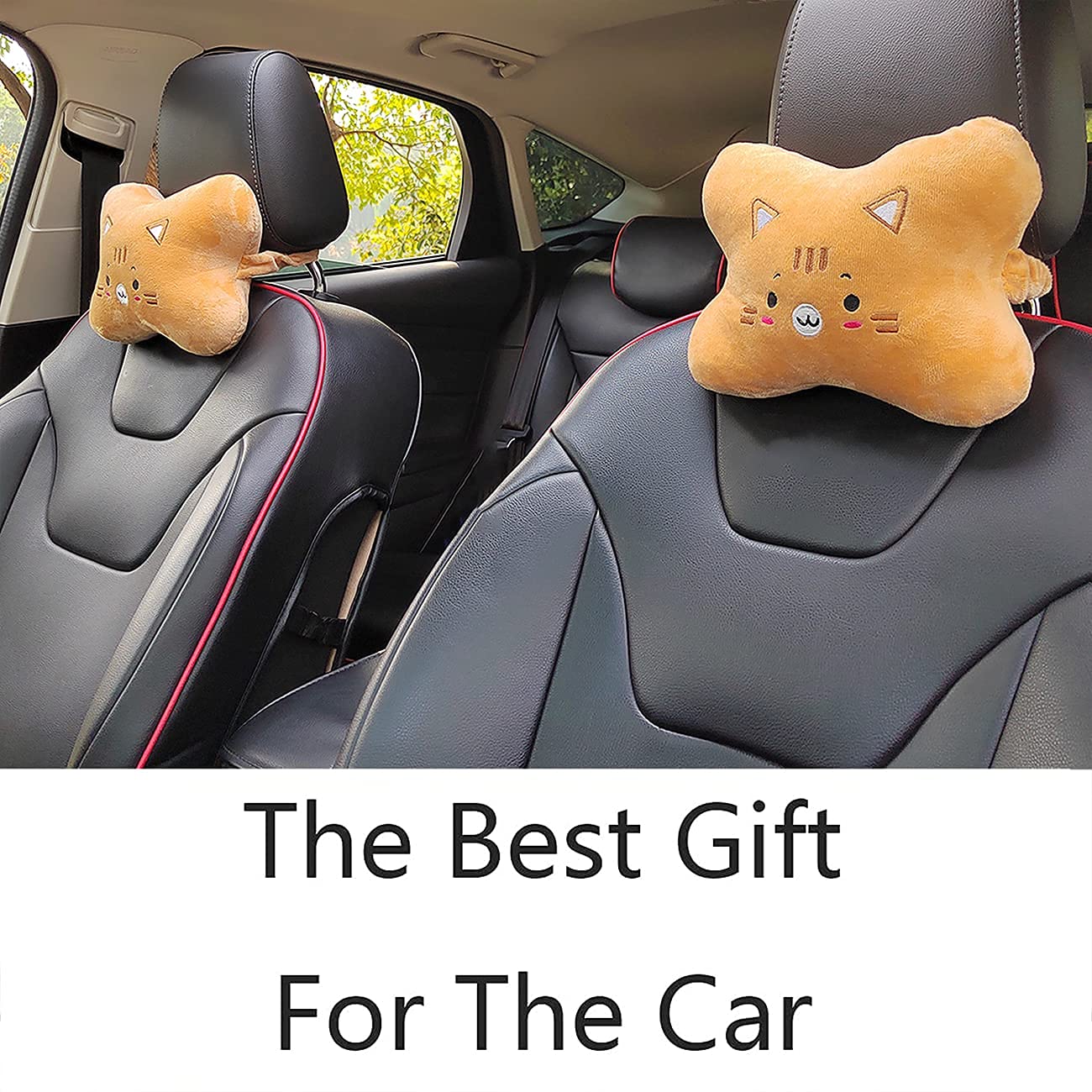 Sexysamba Car Headrest Pillow - 2PCS Ultra Soft Neck Support Cushion for Driving, Travel & Home Use - Cartoon Tiger Design Ergonomic Car Seat Pillow for Comfort & Pain Relief - Perfect for Long Road Trips, Office Naps & Airplane Travel