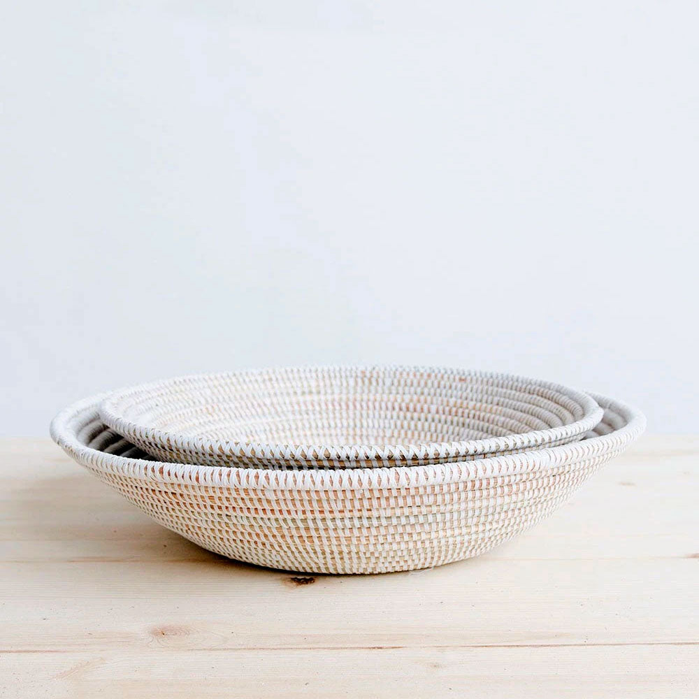 Natural Woven Nesting Grain Table Baskets - 3-Piece Set for Kitchen Storage, Bread Display & Farmhouse Decor | Perfect for Dining Table Centerpiece, Pantry Organization & Rustic Home Decor