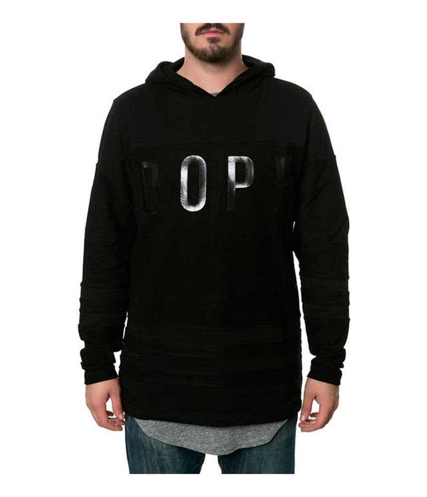 DOPE Men's Front Print Hockey Hoodie Sweatshirt - Black, Small - Cozy Pullover for Casual Wear, Street Style & Winter Sports