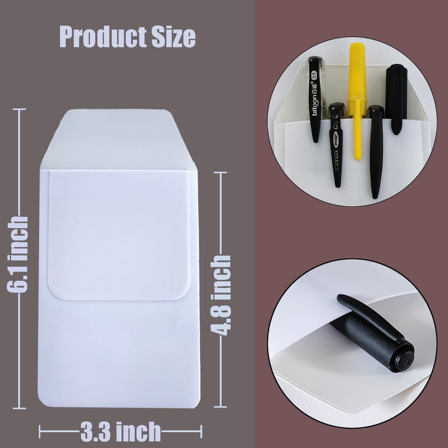 10 Pack Heavy Duty PVC Pocket Protectors - Pen Holder Pouch for Office, School & Hospital Supplies - Leakproof Pocket Protector for Pens, Markers & Writing Tools (White) - Ideal for Nurses, Teachers & Professionals