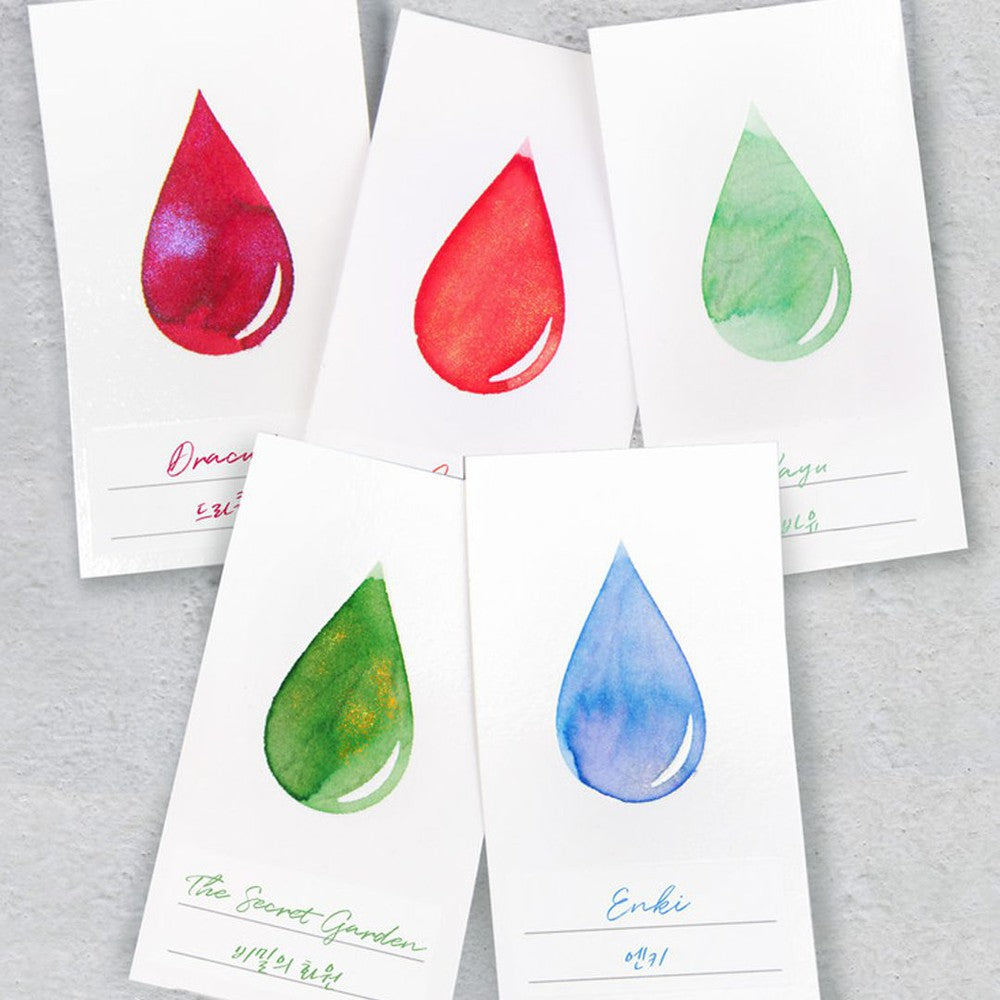 Wearingeul Ink Swatch Cards - 50 Sheets Premium Ink Drop Color Sample Cards for Fountain Pen Testing, Calligraphy & Art Projects | Perfect for Artists, Writers & Stationery Lovers