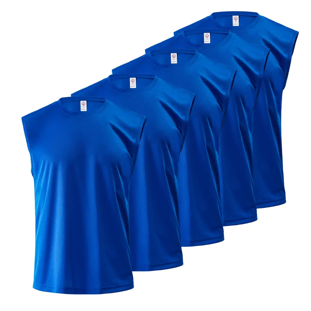 5 Pack Men's Sleeveless Shirt Vests - Breathable Athletic Tank Tops for Gym, Running & Summer Outdoor Activities