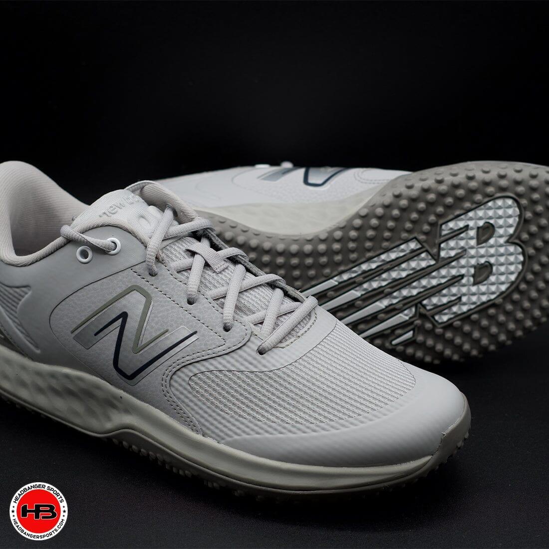 New Balance Fresh Foam 3000 v6 Turf Trainer Shoes - Lightweight Grey & White Athletic Sneakers for Men | Perfect for Soccer, Baseball & Artificial Turf Sports