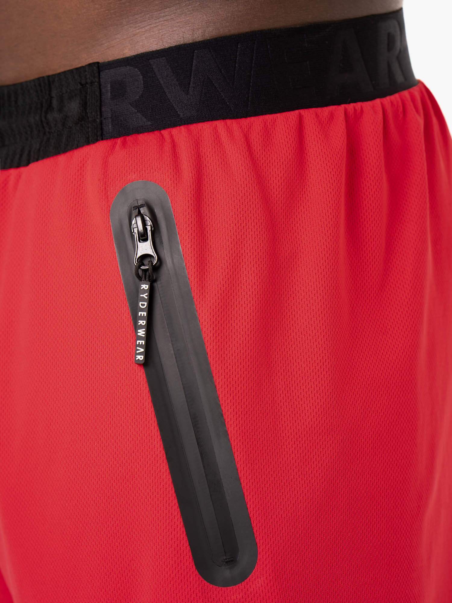 Action Mesh Shorts - Red | Breathable & Comfortable Athletic Shorts for Running, Gym & Outdoor Sports
