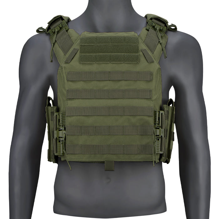 QR Tactical Plate Carrier Vest - Military Grade Body Armor for Law Enforcement & Outdoor Enthusiasts - Perfect for Airsoft, Hunting & Survival Gear