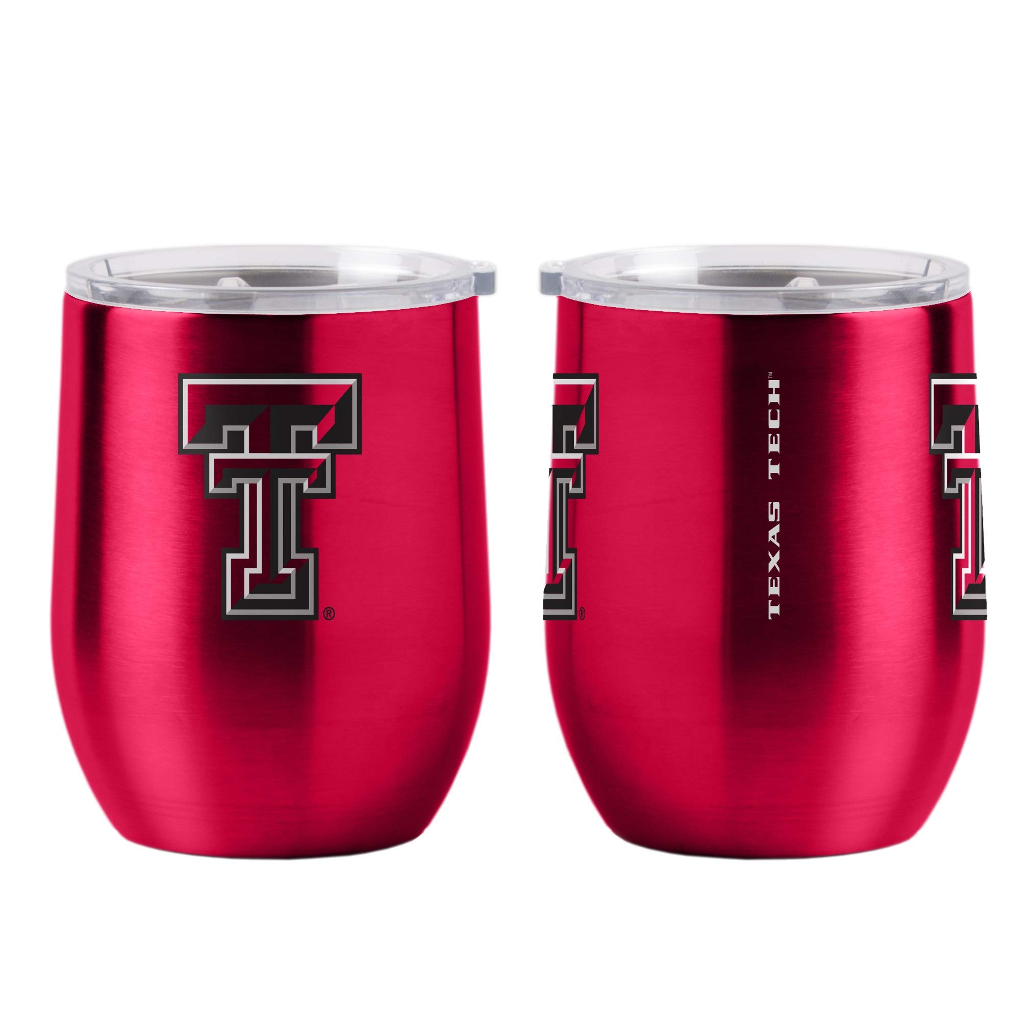 Boelter Brands NCAA Texas Tech Red Raiders 16oz Stainless Steel Drink Tumbler with Curved Design - Officially Licensed Team Colors - Perfect for Game Day, Office & Travel