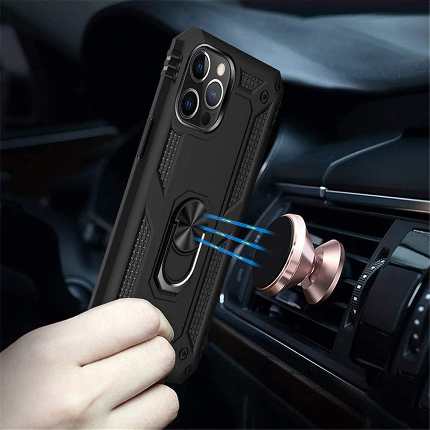 ASUWISH iPhone 12 Pro Case with Tempered Glass Screen Protector & Ring Holder - Shockproof Protective Cover for iPhone 12/12 Pro 6.1