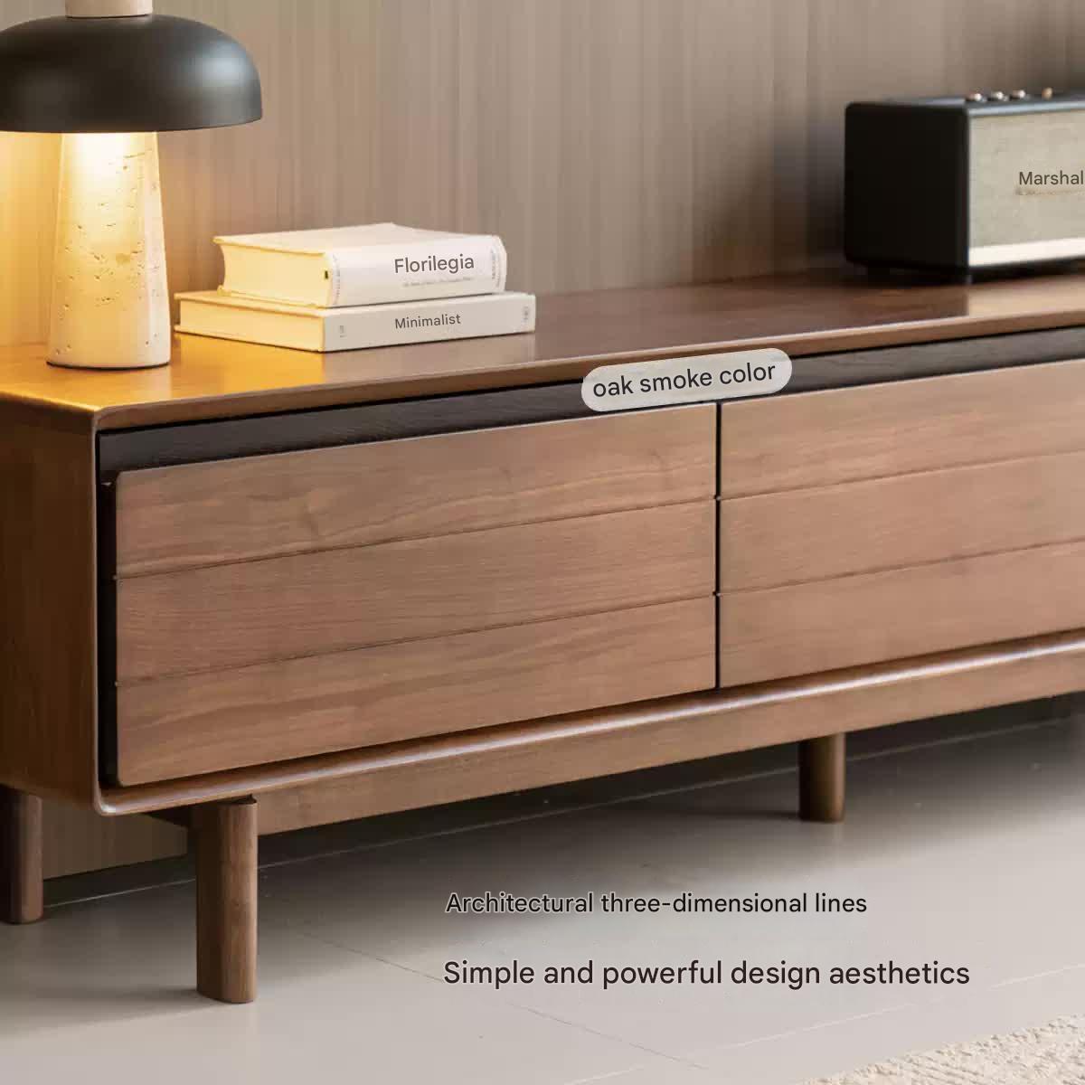 Premium Black Walnut Solid Wood TV Stand - Modern Entertainment Center with Storage for Living Room, Bedroom & Home Theater