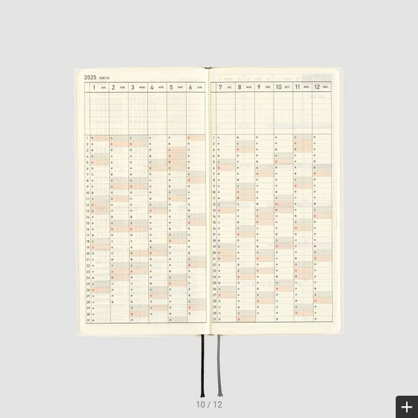 Hobonichi Techo 2025 Planner - Ivory Weeks Softcover, Weekly Horizontal Layout, English Edition (January Start, Monday Start) | Perfect for Journaling, Productivity & Daily Planning