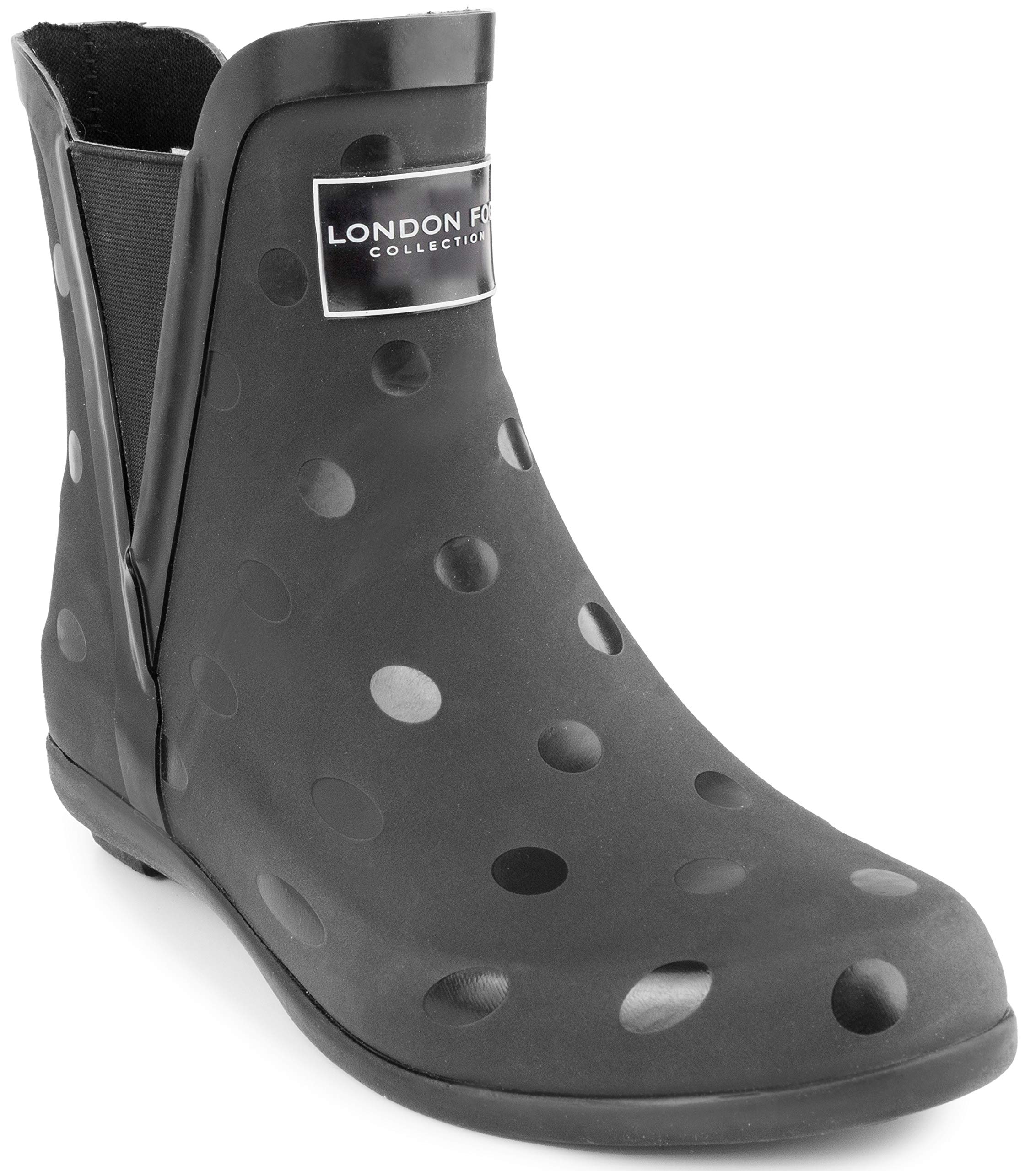 LONDON FOG Women's Waterproof Rain Boots - Stylish Mid-Calf Rubber Rain Boots for Women, Comfortable & Slip-Resistant, Perfect for Gardening, Walking Dogs & Rainy Day Outfits