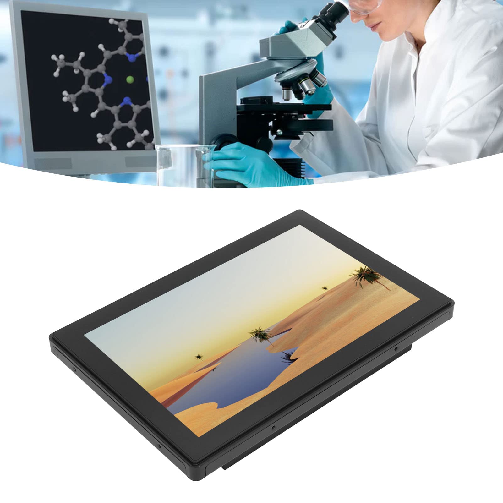 10.1 Inch IPS Touchscreen Display - USB VGA Capacitive Monitor with European Plug for Digital Signage, Kiosks, and Interactive Presentations