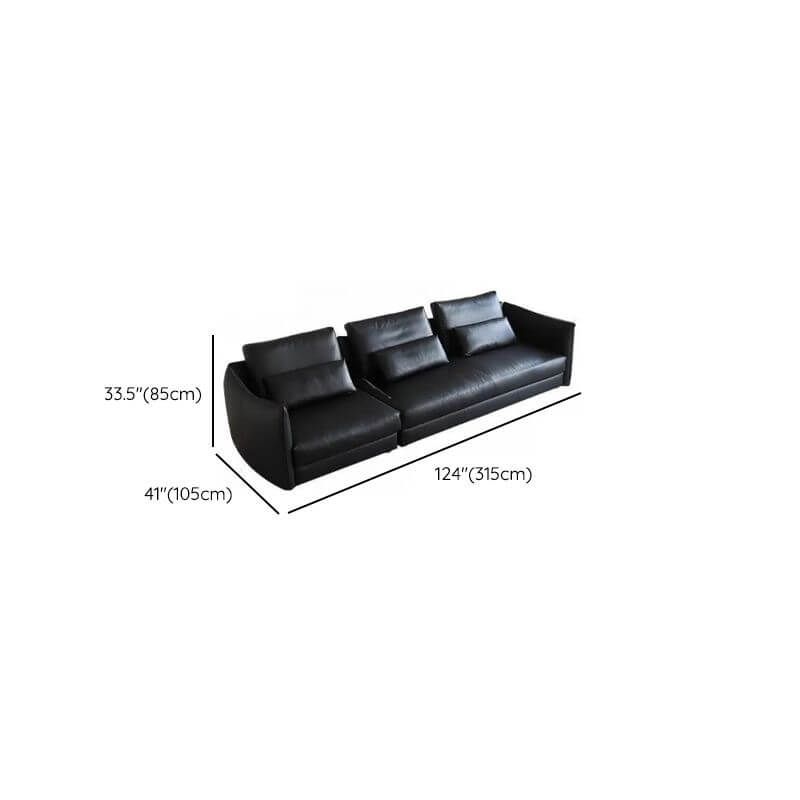 Premium Ink Standard Sofa with Armrest & Hidden Support - Modern Living Room Furniture for Home & Office Comfort