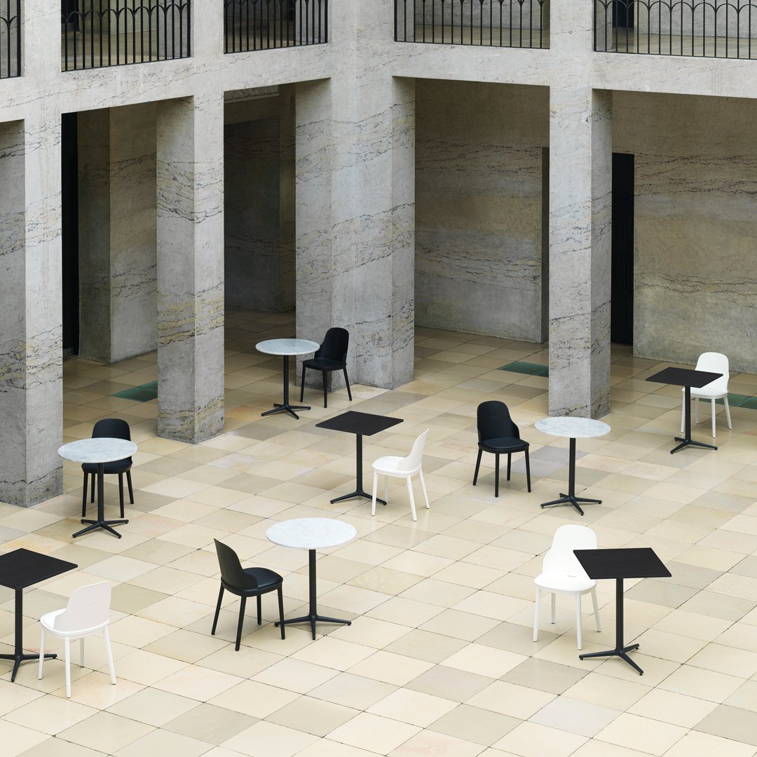 Allez Square Cafe Table with 3 Legs - Perfect for Outdoor Bistro, Patio Dining & Small Space Decor