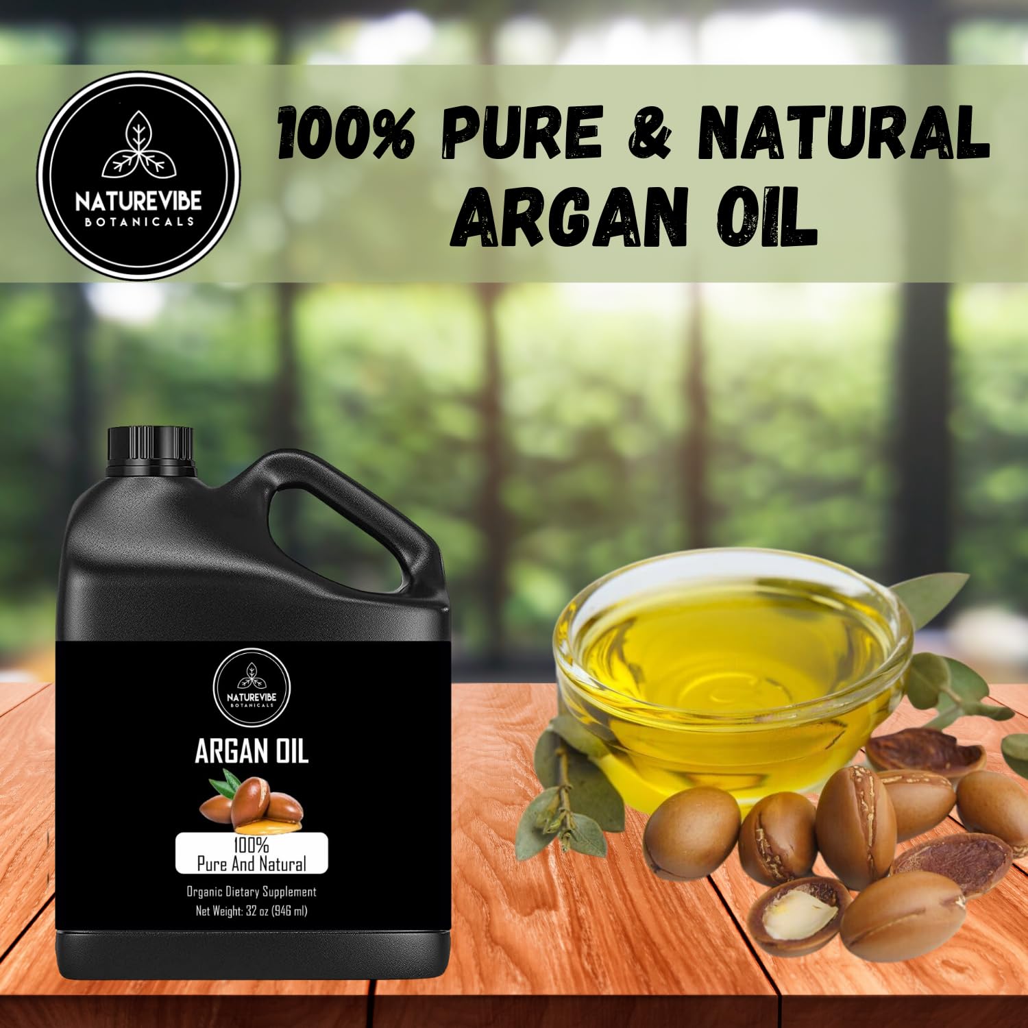 Naturevibe Botanicals Organic Blueberry Oil & Pure Argan Oil Combo - 32oz Each for Hair, Skin & Nails Care | Hydrating & Nourishing Treatment for Dry Scalp, Split Ends & Healthy Glow
