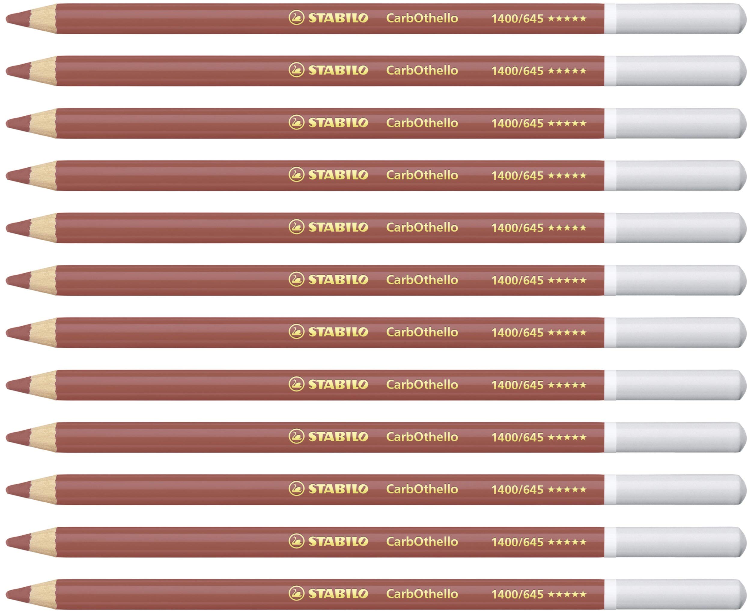 STABILO CarbOthello Pastel Chalk Pencils 12 Pack - Reddish Shades for Sketching, Drawing & Blending | Perfect for Artists, Illustrators & DIY Craft Projects