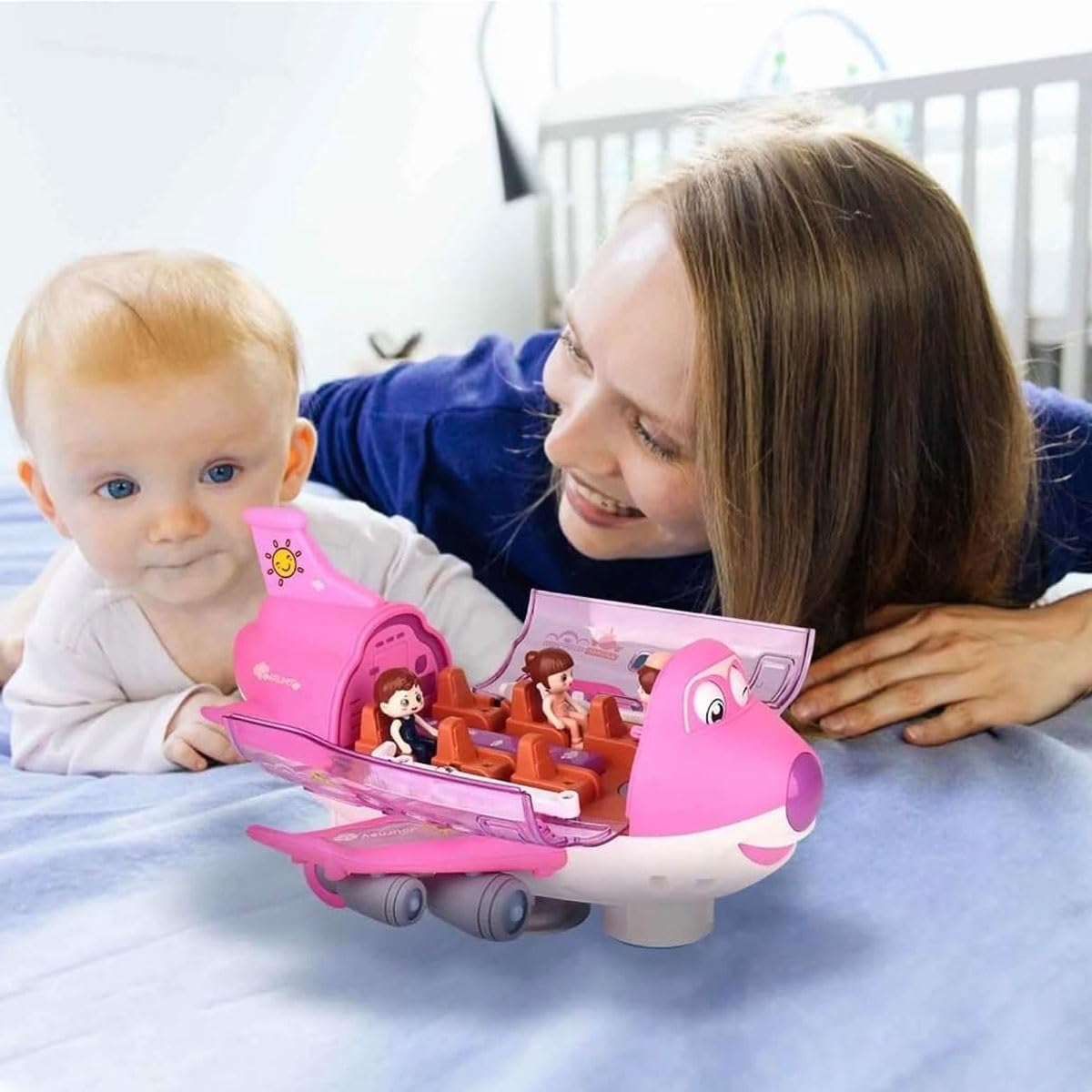 360° Rotatable Electric Airplane Toy for Kids - LED Light & Sound Stunt Plane, Remote Control Flying Aircraft with Realistic Simulation (Pink) | Indoor & Outdoor Play, Birthday Gifts for Boys & Girls