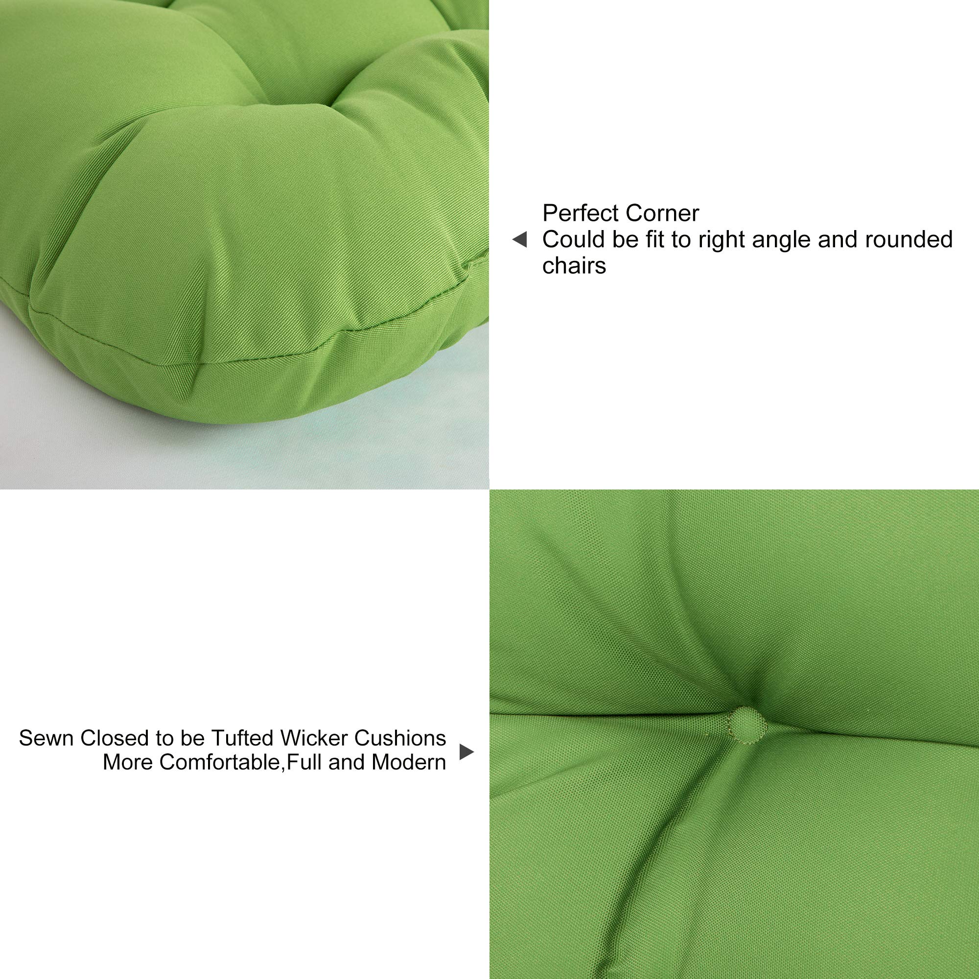 ARTPLAN All-Weather Outdoor Cushions Set of 5 - Waterproof Loveseat & Bench Cushions with Tufted Design for Patio Furniture - Perfect for Garden, Deck, Poolside & Porch Relaxation