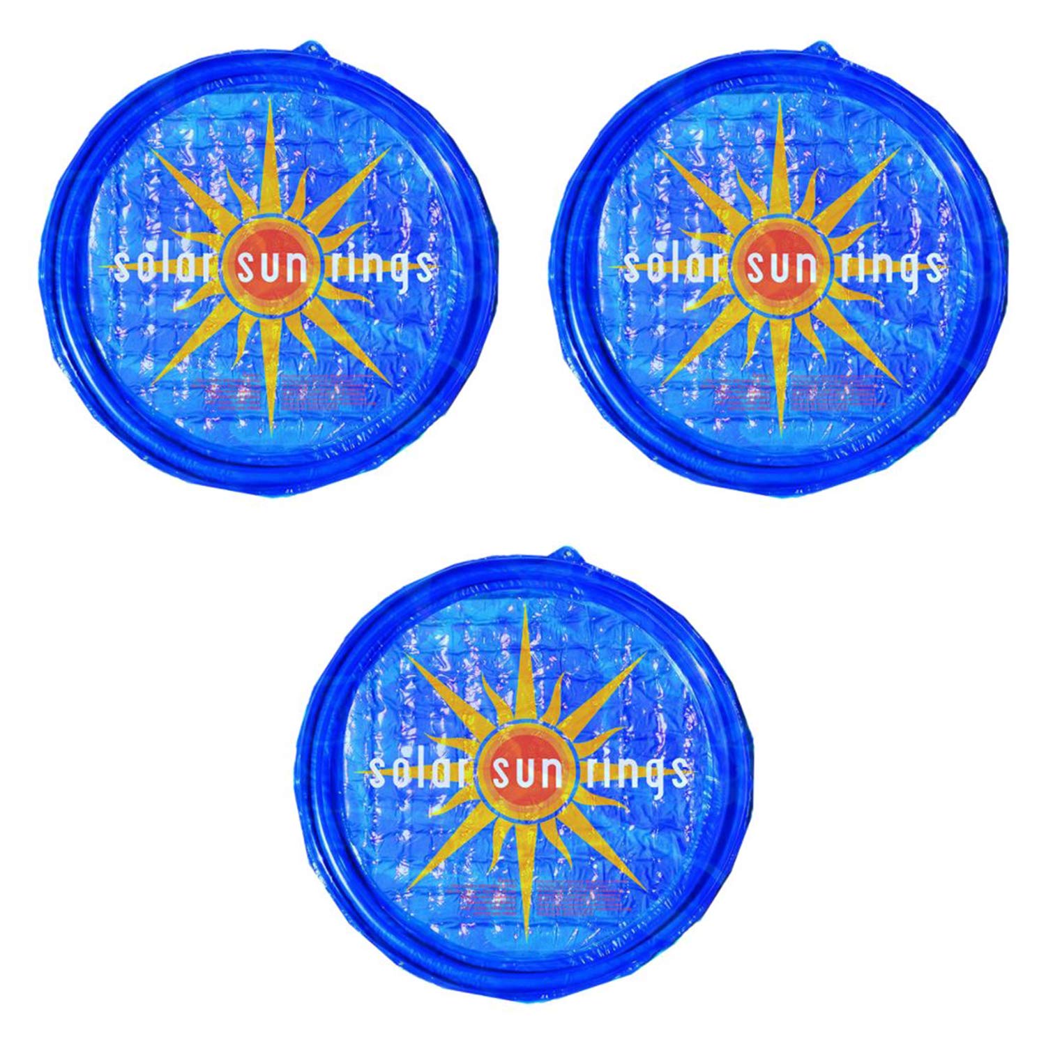 Solar Pool Heater Cover - UV Resistant Solar Sun Rings for Above Ground & Inground Swimming Pools, Hot Tubs & Spas (3 Pack) - Efficient Solar Heating Accessory for Warm Water & Energy Savings