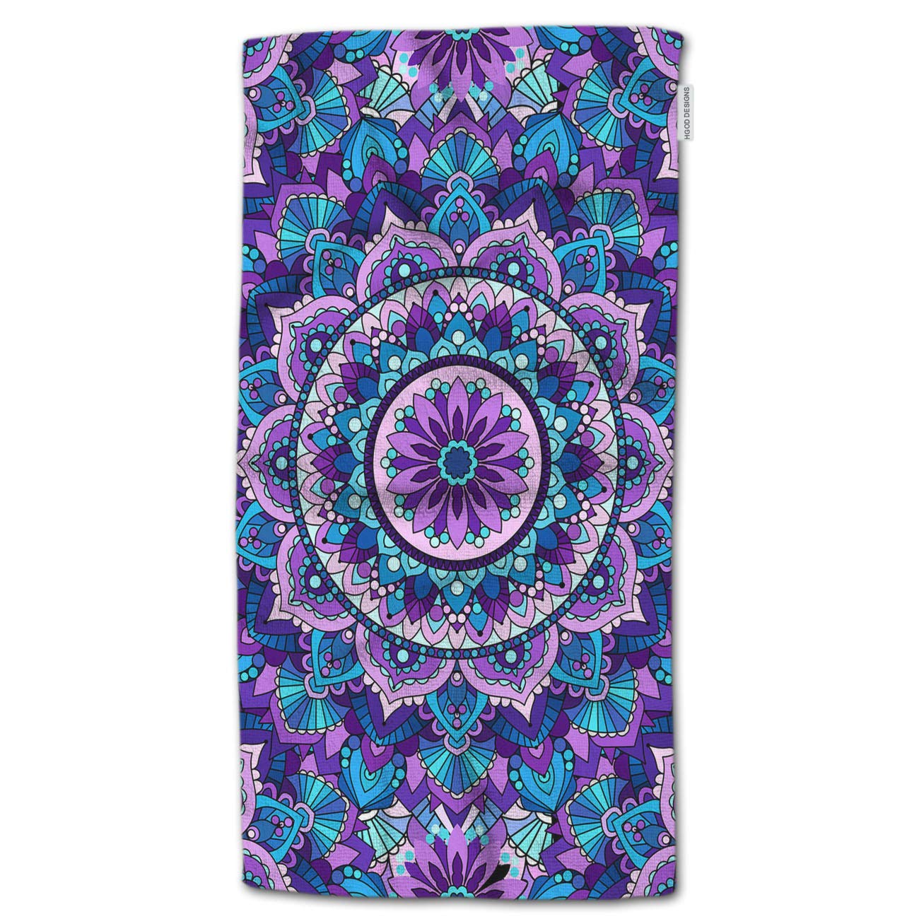HGOD DESIGNS Premium Mandala Hand Towel Set - 30x15 Inch Soft Absorbent Bath & Kitchen Towels with Purple Abstract Pattern | Perfect for Bathroom, Spa, Guest House & Luxury Home Decor
