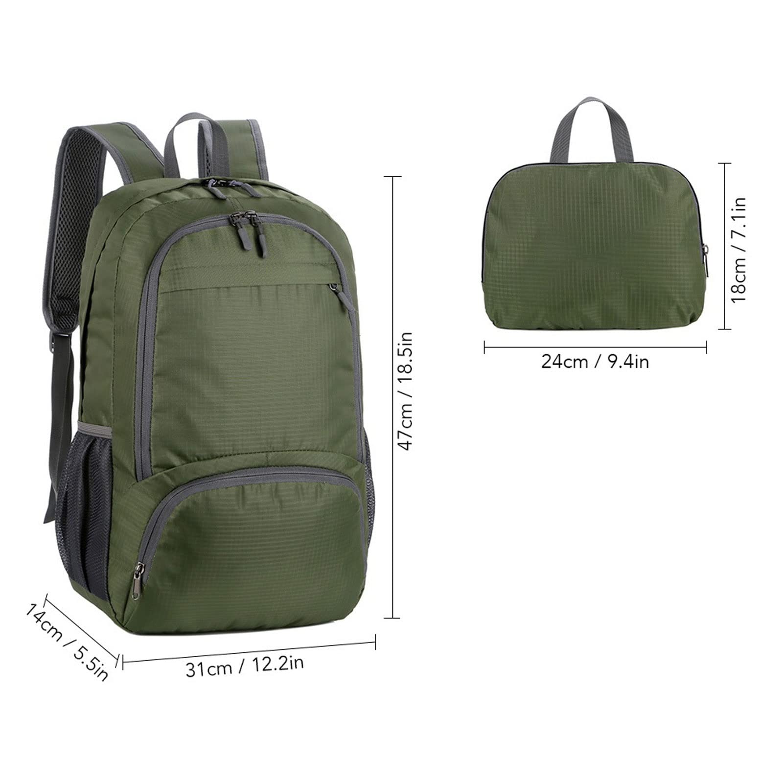 GIFYY Lightweight Foldable Waterproof Toiletry Backpack for Men & Women - Perfect for Travel, Hiking, Trekking & Daily Use | Compact Daypack for Gym, Camping & Outdoor Adventures