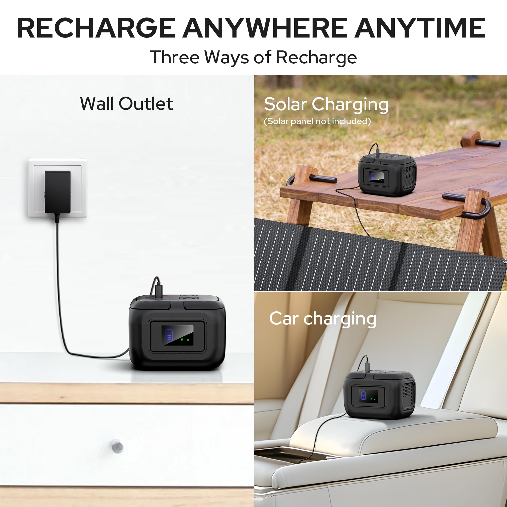 SinKeu 120W Peak Portable Power Station - 97Wh Lithium Battery Generator with 110V AC Outlet, USB-C/QC3.0, DC Output | Fast Charging for Camping, Home Backup & Outdoor Emergency Power Supply | Perfect for RV Trips, Blackouts & Off-Grid Adventures