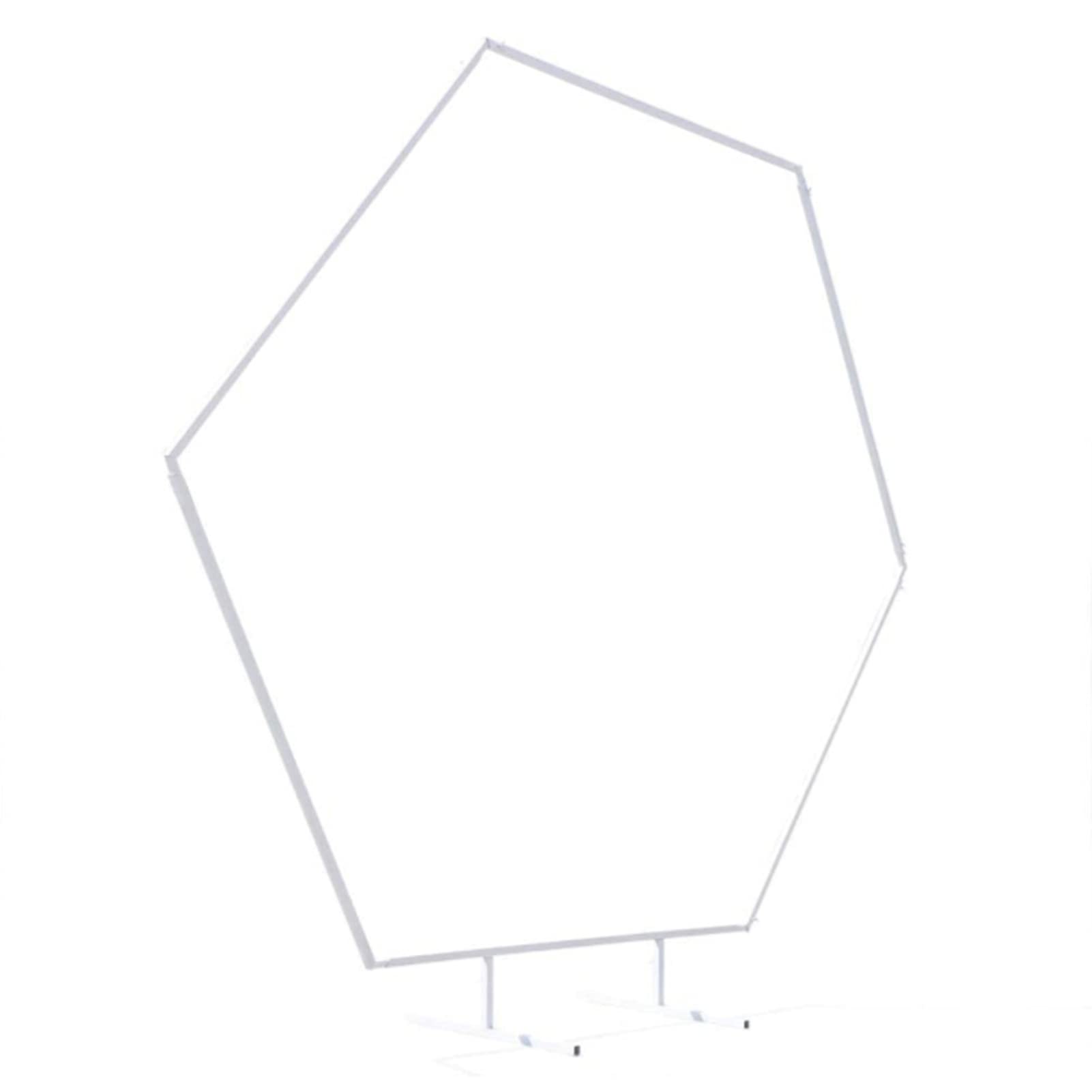 7.87 Ft Metal Hexagon Backdrop Stand Arch - Wedding, Ceremony, Reception, Party, Photo Booth Decorations - White | Perfect for Indoor & Outdoor Events, Bridal Showers, Baby Showers, and Birthday Parties