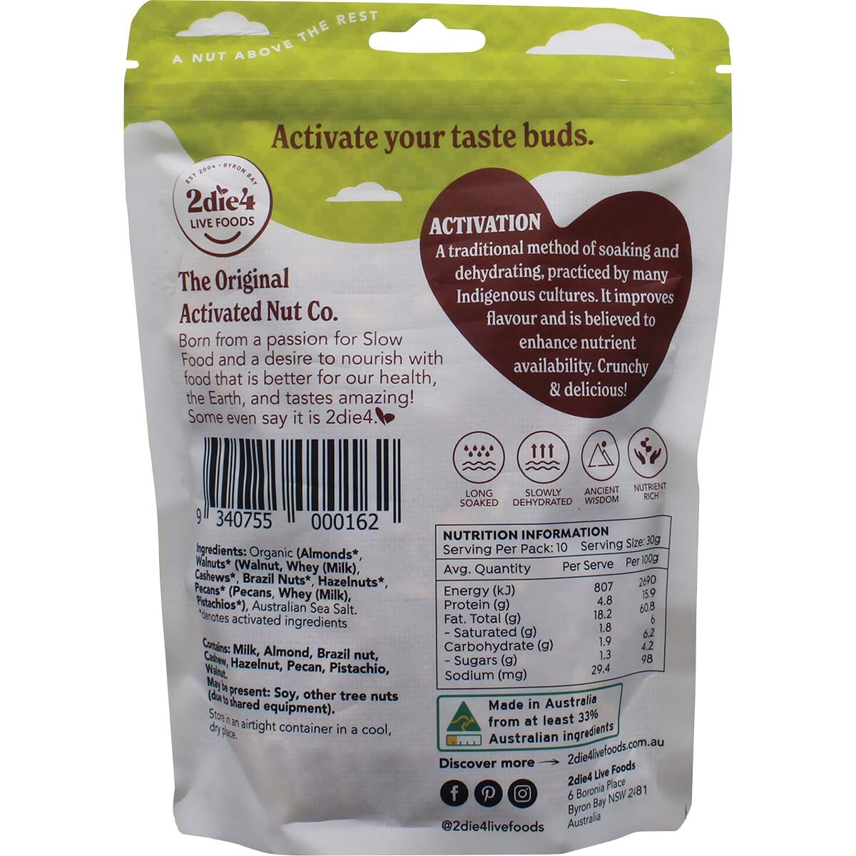 Organic Mixed Nuts with Activated Ingredients - Premium Healthy Snack for Energy Boost, Keto & Paleo Diet - Perfect for Office, Gym & Travel Snacking