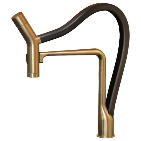 Hamat KAPO 2000 BNS Dual Function Pull-Out Kitchen Faucet in Brushed Nickel & Silver - Handheld Sprayer for Washing Dishes, Filling Pots & Cleaning Sinks