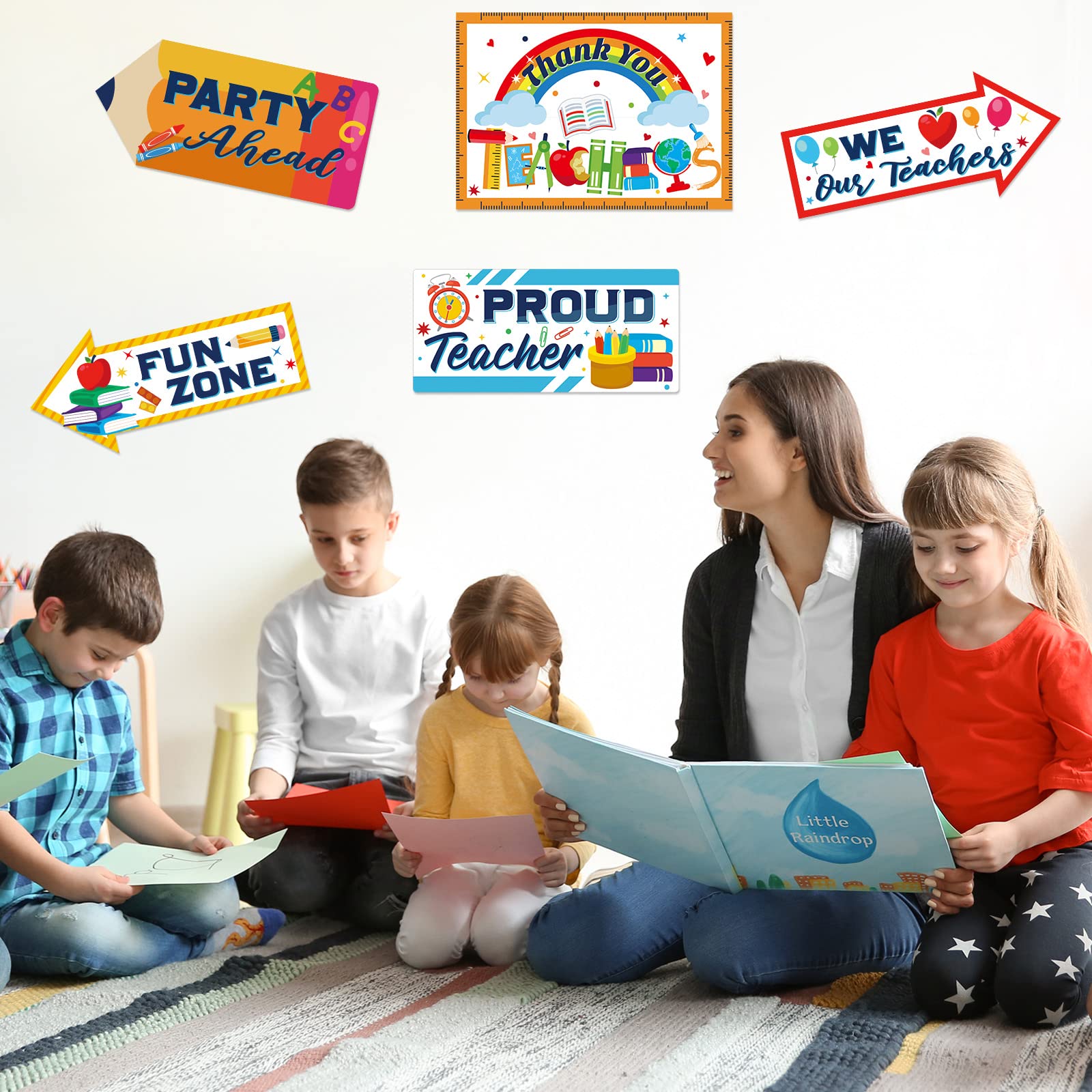 20 Pcs Teacher Appreciation Signs - Classroom Decor & Gifts for School Events
