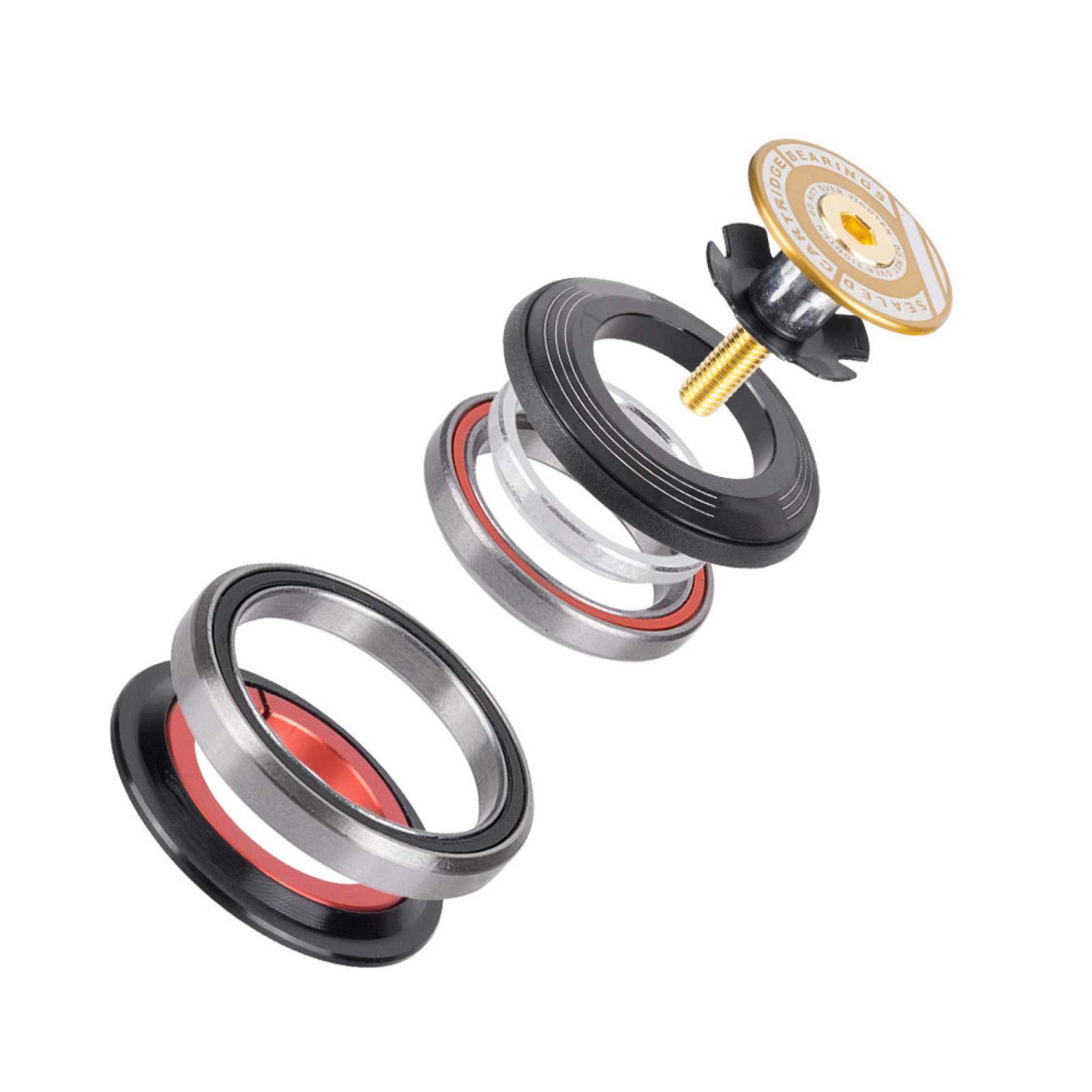 42mm 52mm Tapered Road Bike Headset with HFT Bearing - Compatible with Straight Tube Forks - Perfect for Road Cycling & Bike Maintenance Upgrades