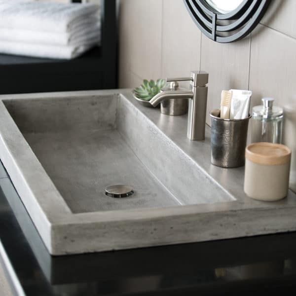 Native Trails Trough 3619 Bathroom Sink - Modern Ceramic Vessel Sink for Vanity, Powder Room & Bathroom Remodel - Perfect for Home, Hotel & Spa Decor