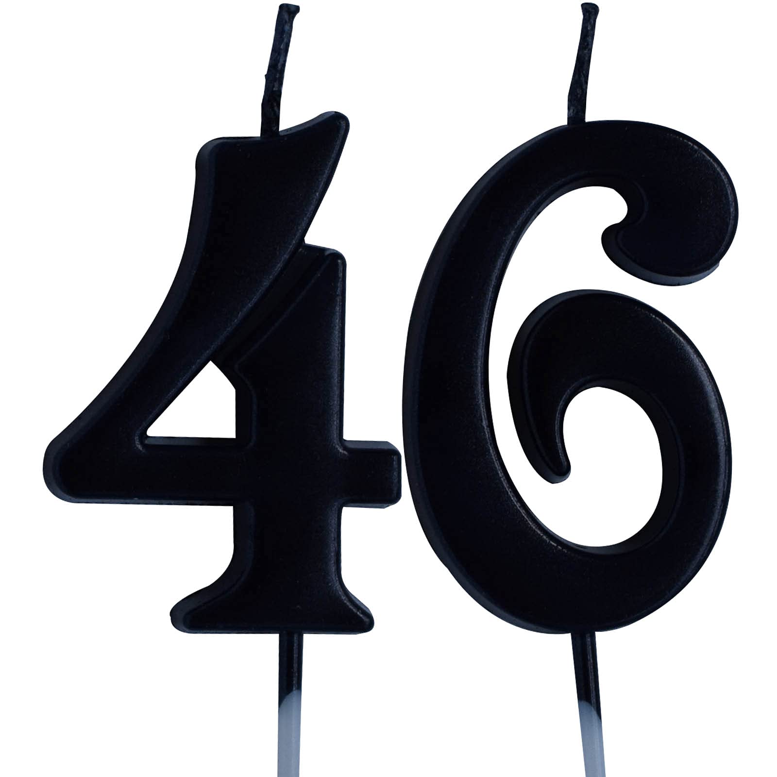 46th Birthday Candle - Black Number 46 Cake Topper for Women & Men | Party Decorations & Supplies | Perfect for Anniversary Celebrations, Milestone Birthdays & Special Occasions