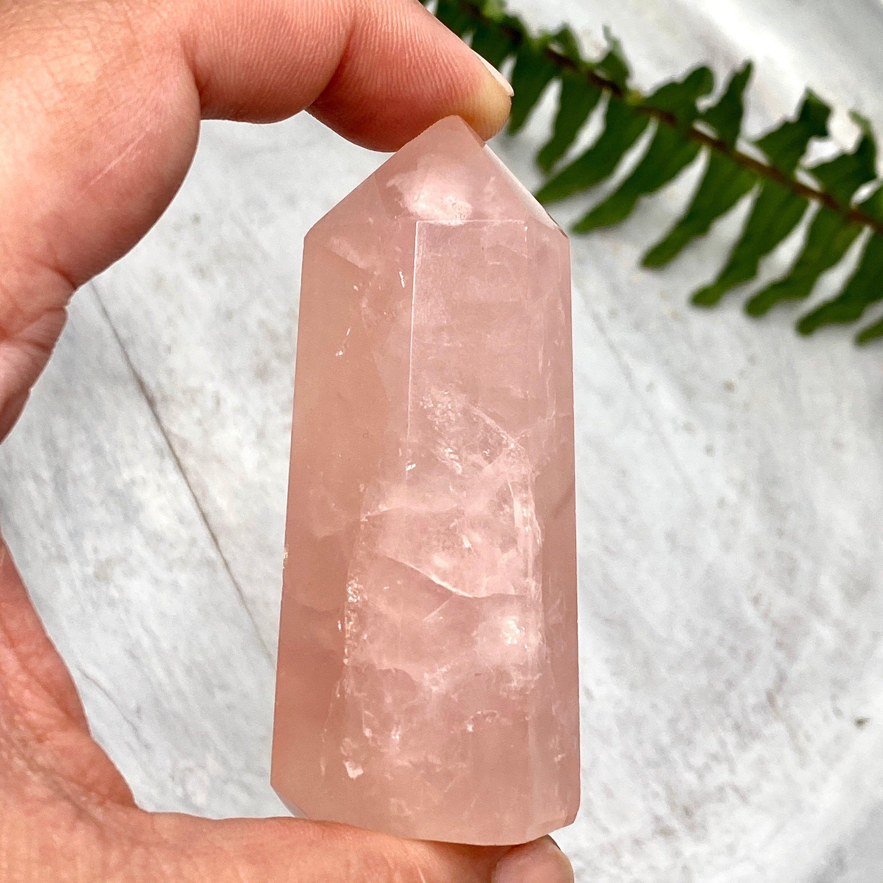 Rose Quartz Small Generator RQG - Natural Crystal Energy Stone for Home & Office Decor, Meditation & Healing - Perfect for Stress Relief, Feng Shui & Spiritual Gifts