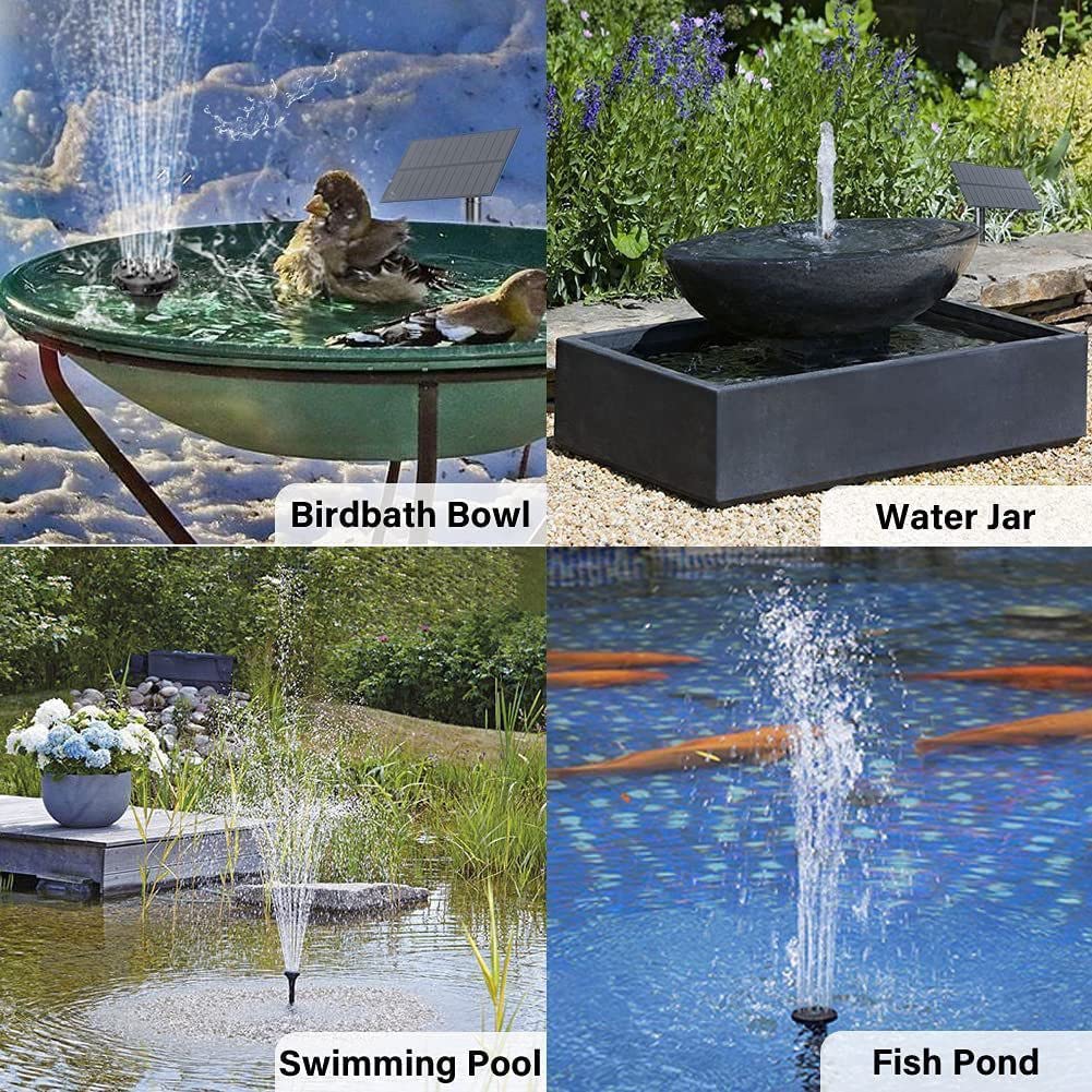 180L/H Solar Water Pump for Bird Bath, Garden Fountain, Backyard Pool - Outdoor Solar Powered Fountain Pump with 4 Nozzles - Perfect for Patio, Pond & Yard Decor
