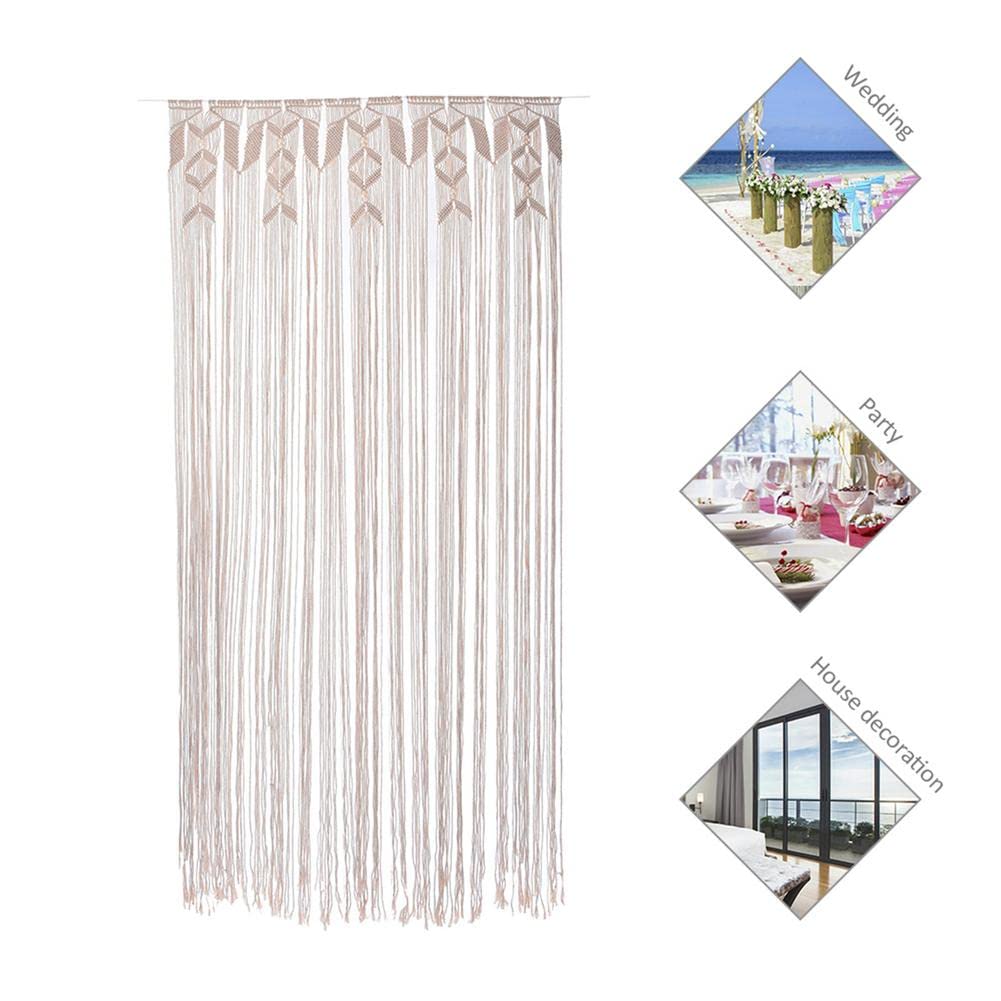 Bohemian Macrame Curtain 90x180cm (35x70inch) - Handmade Woven Wall Tapestry, Room Divider & Door Curtain for Living Room, Bedroom - Perfect for Home Decor, Boho Chic Style & Cozy Spaces