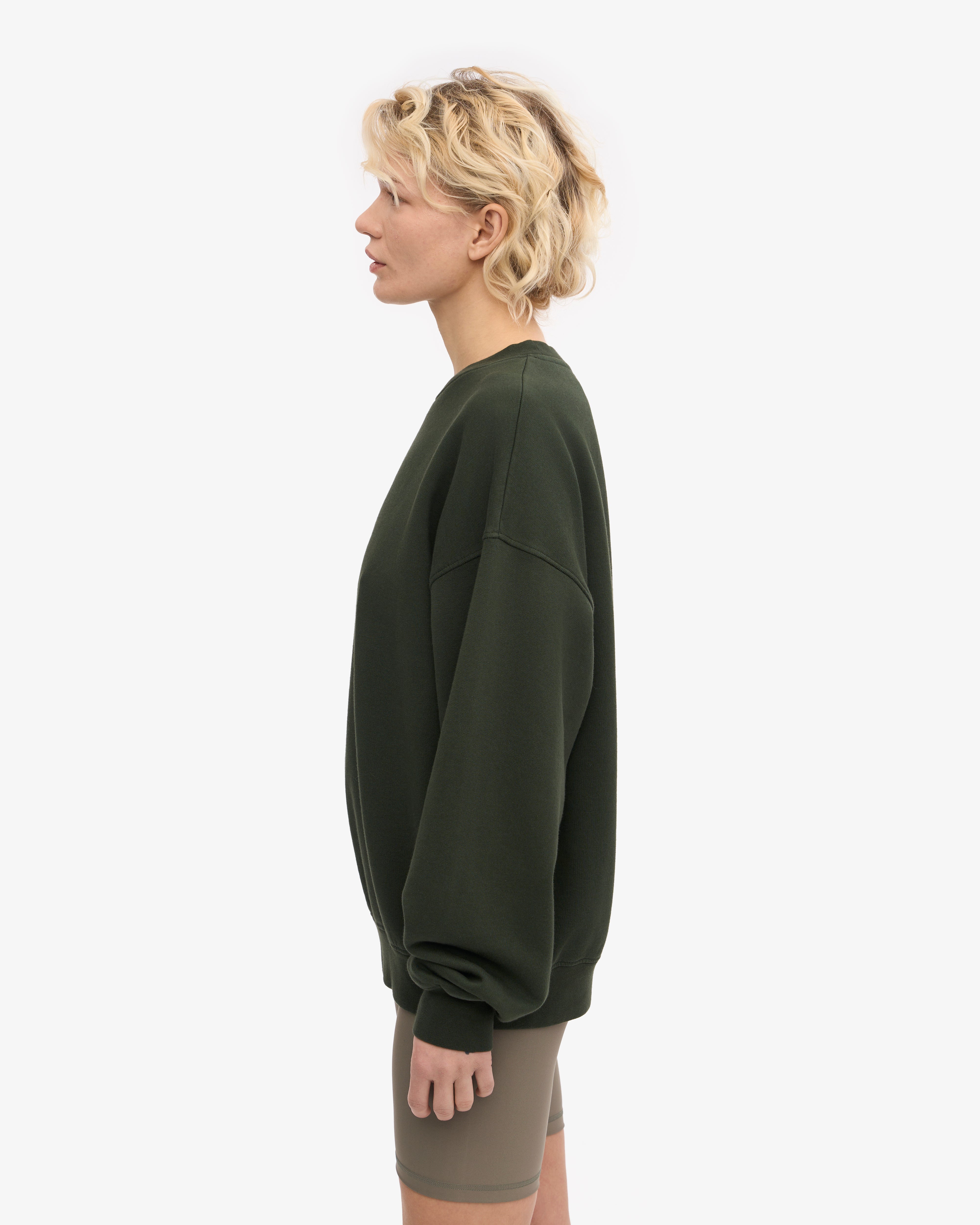 Organic Oversized Crewneck Sweatshirt for Women - Soft & Cozy Hunter Green Pullover - Perfect for Casual Wear, Lounge & Outdoor Activities