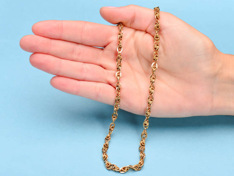 Vintage 14k Gold Fancy Chain Necklace - 18.75 Inch Length - Perfect for Layering, Gift Giving & Special Occasions
