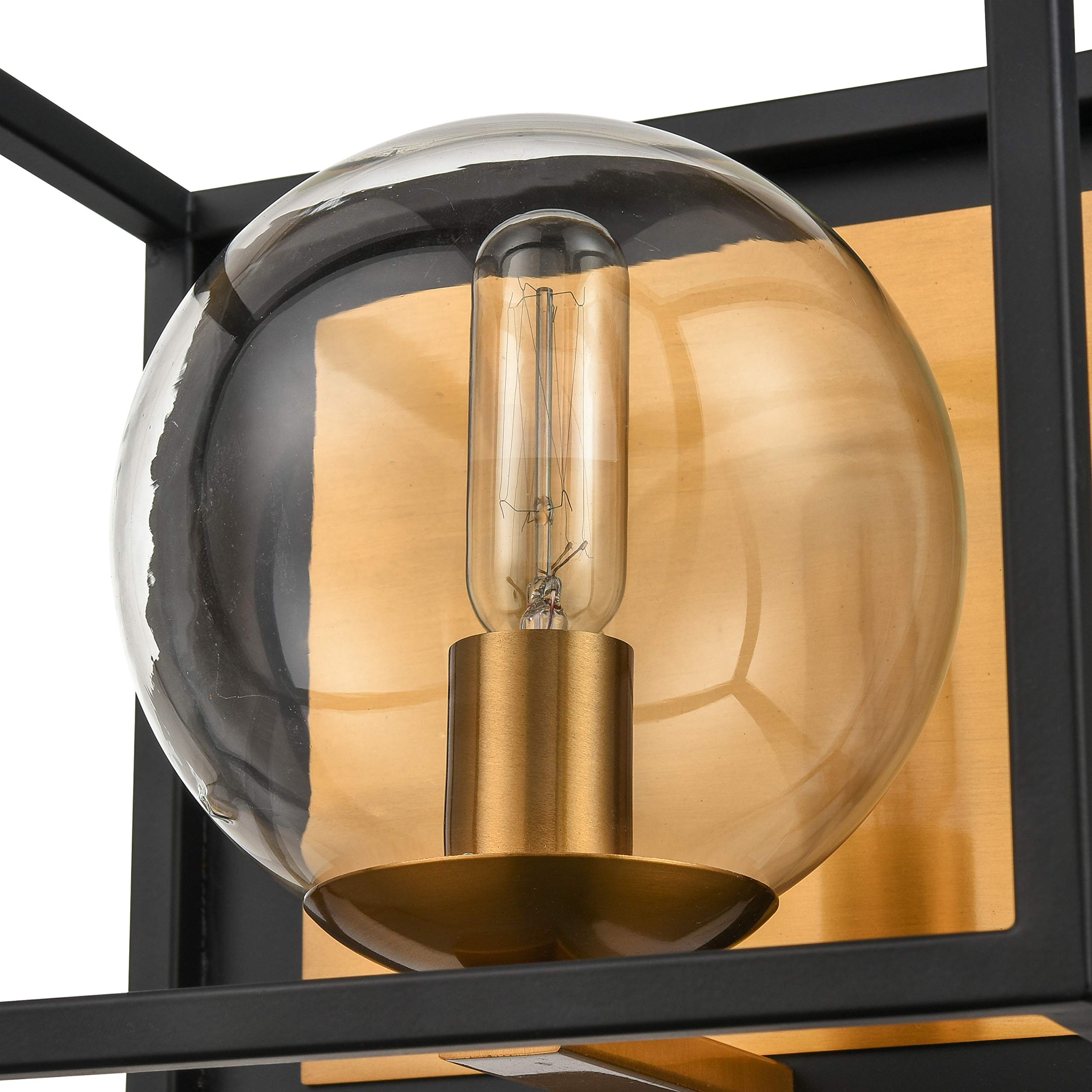 Light Society Vinn 1-Light Modern Vanity Light in Black & Brushed Brass - Perfect for Bathroom, Dressing Room & Bedroom Makeup Area Lighting