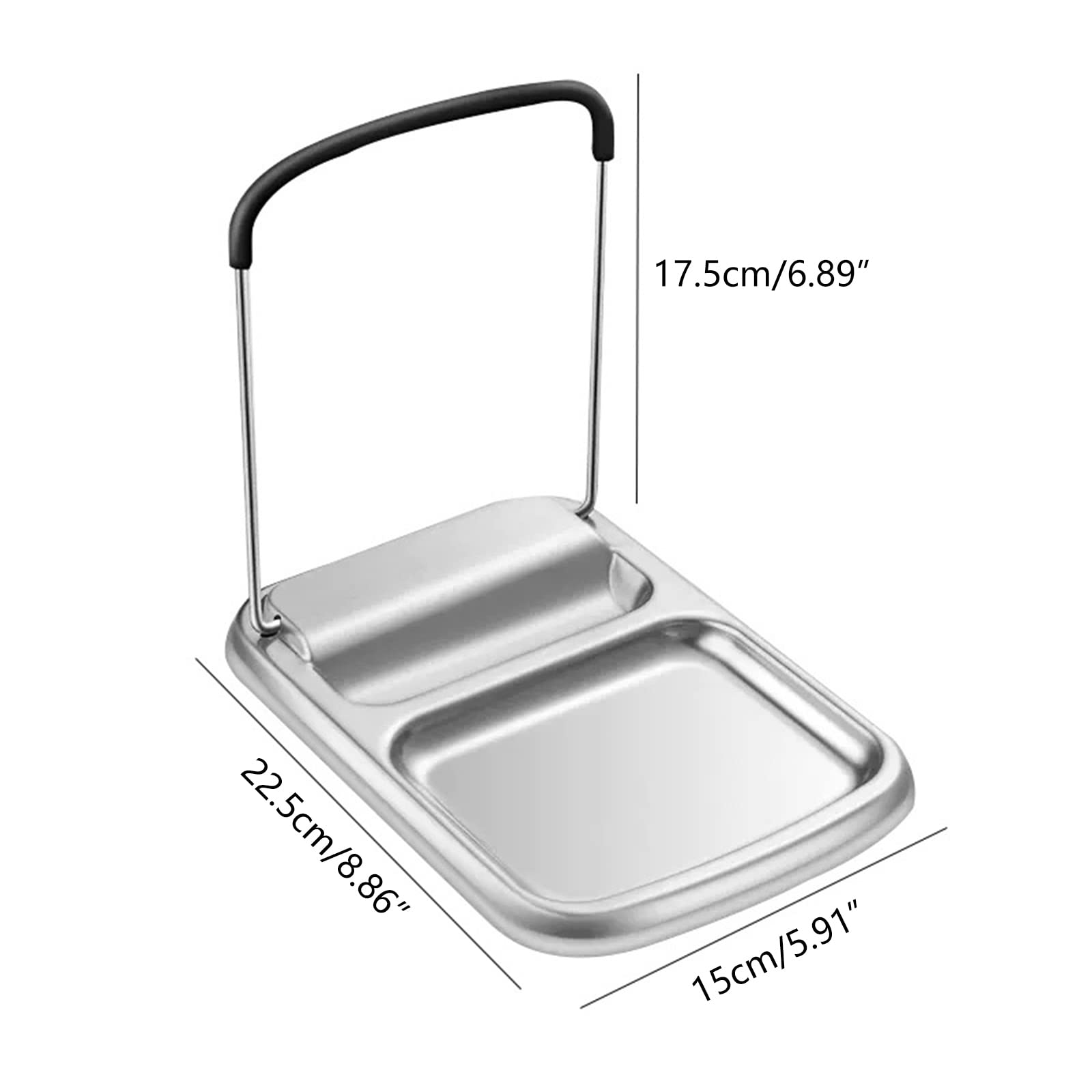 Stainless Steel Pot Lid Holder & Kitchen Utensil Organizer - Heat-Resistant Countertop Rack with Tray for Spoons, Ladles & Cooking Tools - Perfect for Small Kitchens & Space-Saving Storage