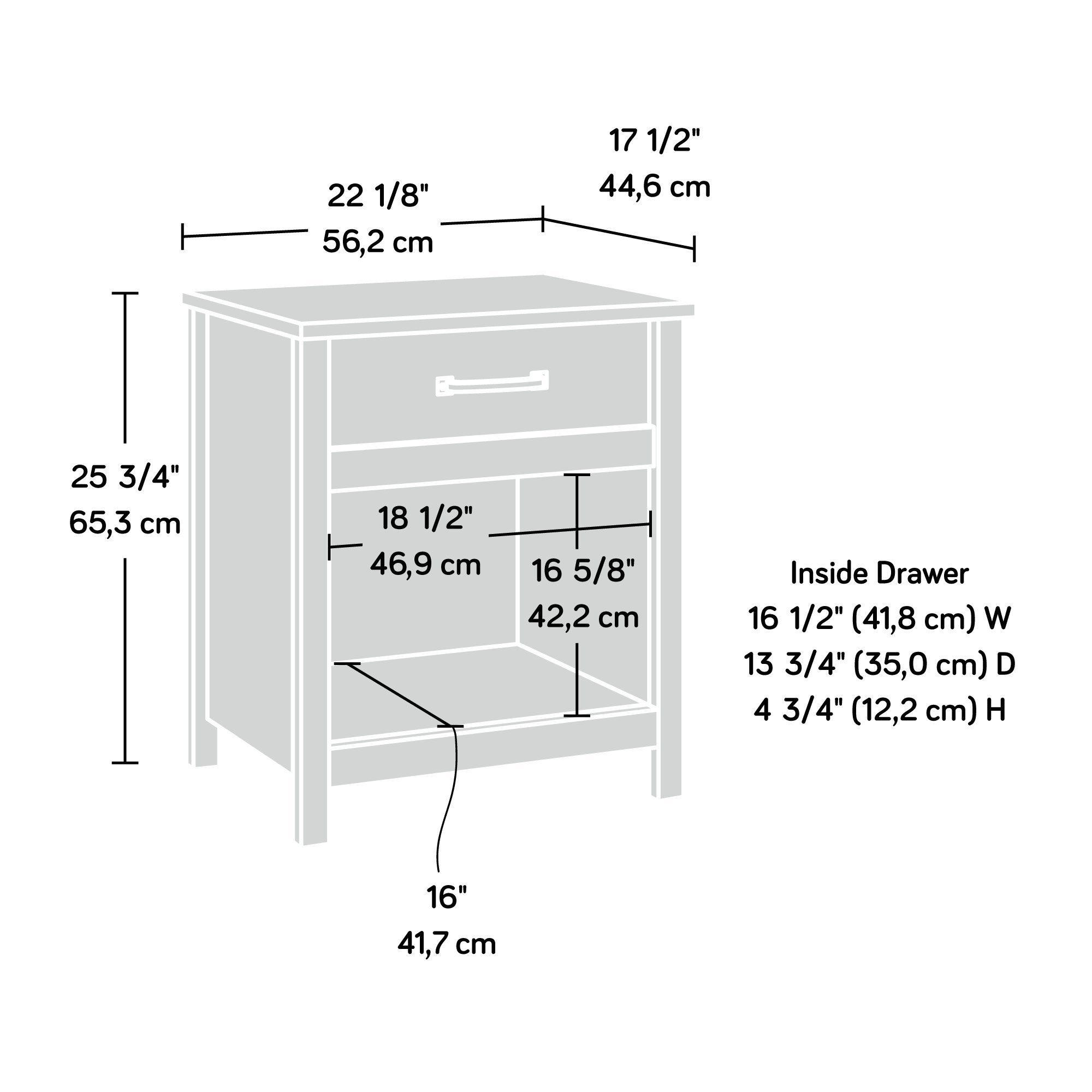 Sauder Cannery Bridge Nightstand - Bedside Table, Bedroom Side Table, End Table in Mystic Oak Finish - Perfect for Small Spaces, Guest Rooms & Apartment Living