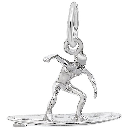 Surfer Charm Pendant - Stainless Steel Surfboard Charms for Bracelets & Necklaces - Perfect for Beach Lovers, Surf Enthusiasts & Summer Jewelry Gifts