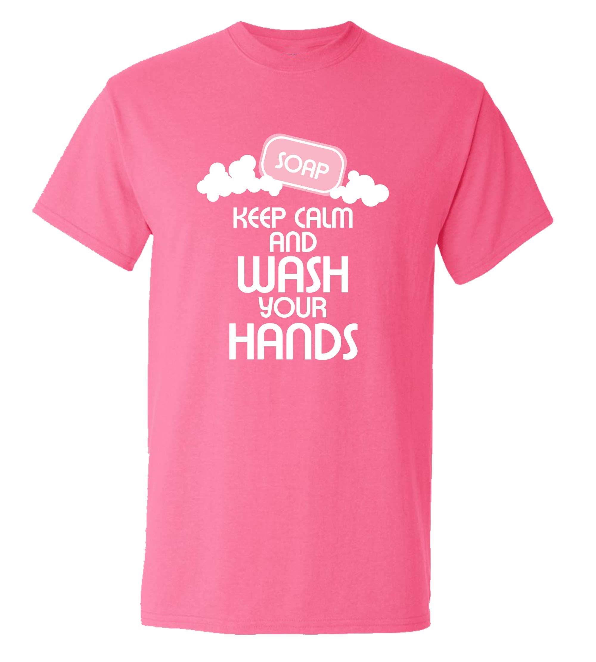 Funny Keep Calm and Wash Your Hands Short Sleeve T-Shirt for Adults - Perfect for Casual Wear, Gifts, and Humorous Occasions
