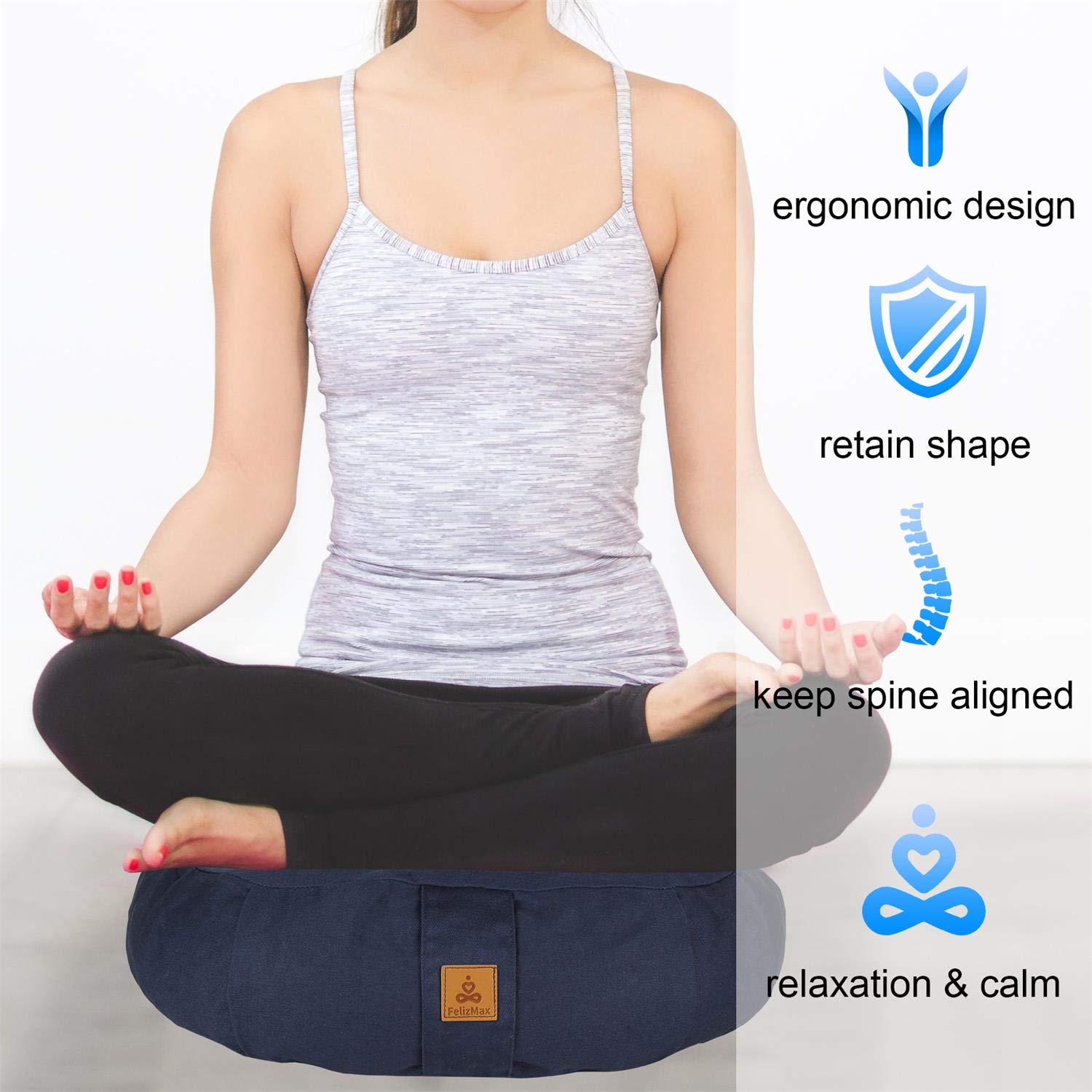 Organic Cotton Zafu Meditation Cushion - 15