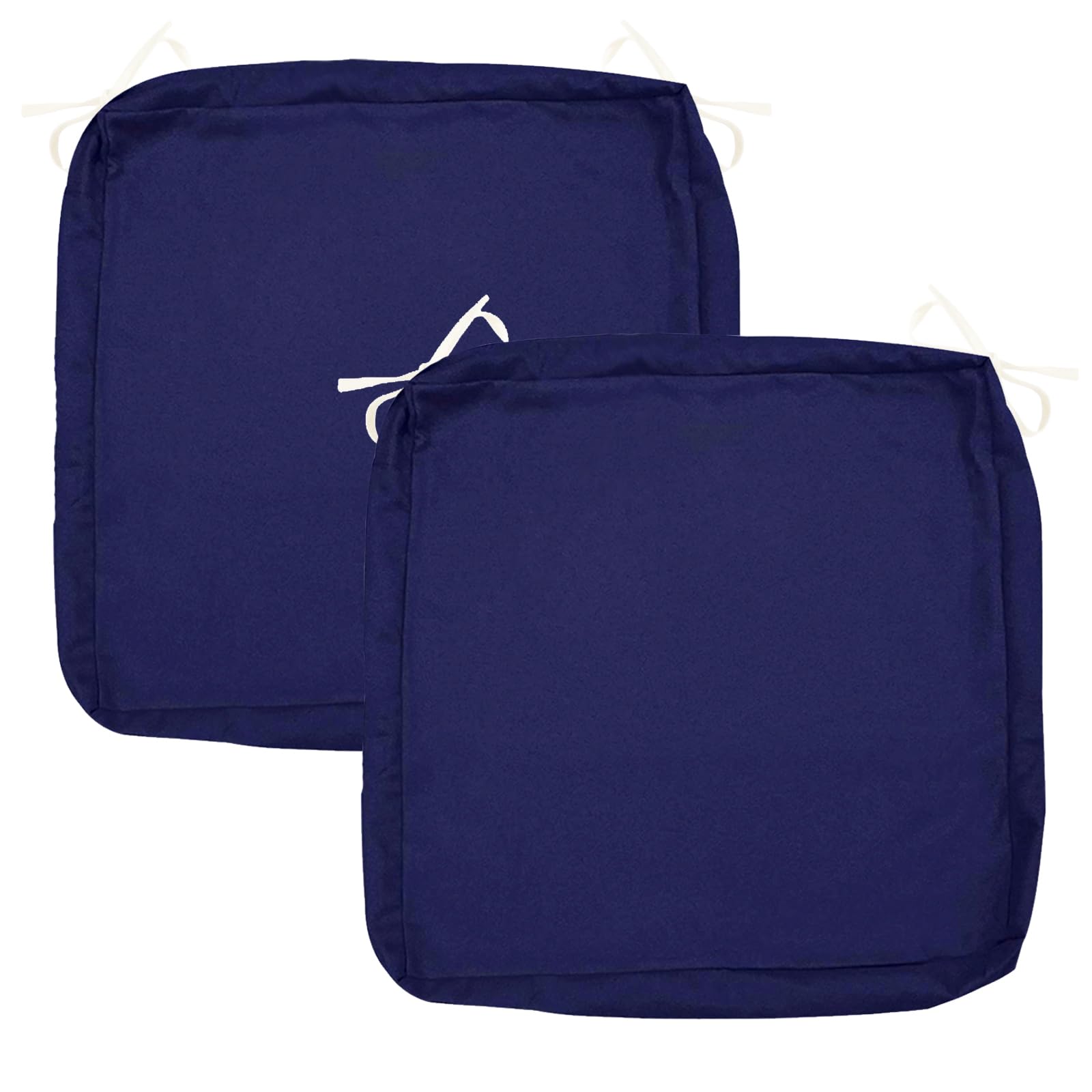Waterproof 18x18x2 Inch Outdoor Patio Cushion Covers 2-Pack - Washable Furniture Slipcovers for Sofa, Couch & Chair - Indoor/Outdoor Use - Perfect for Backyard, Deck, Poolside & Patio Furniture Protection - Blue