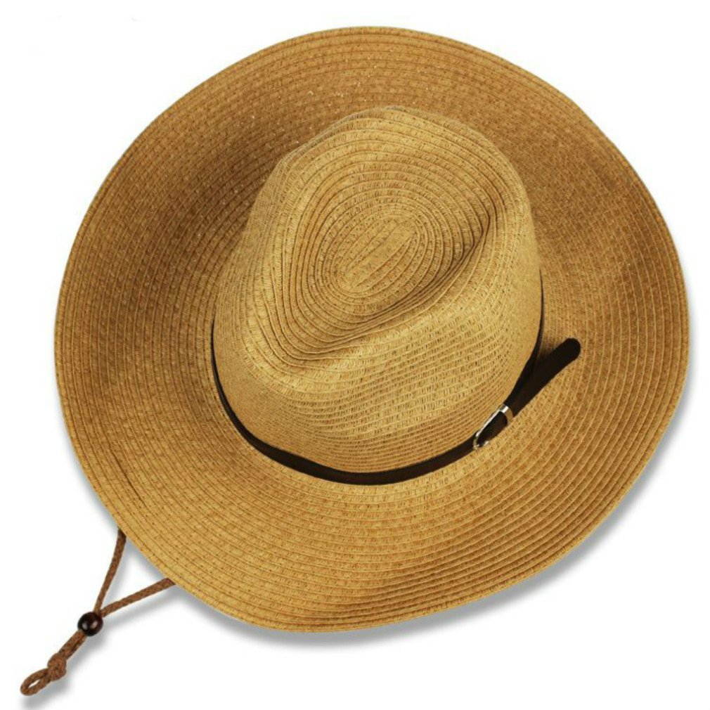 iHomey Packable Cowboy Sun Hat for Men & Women - Breathable Straw Summer Hat with Wide Brim, UV Protection & Adjustable Chin Strap - Perfect for Beach, Outdoor, Travel & Gardening