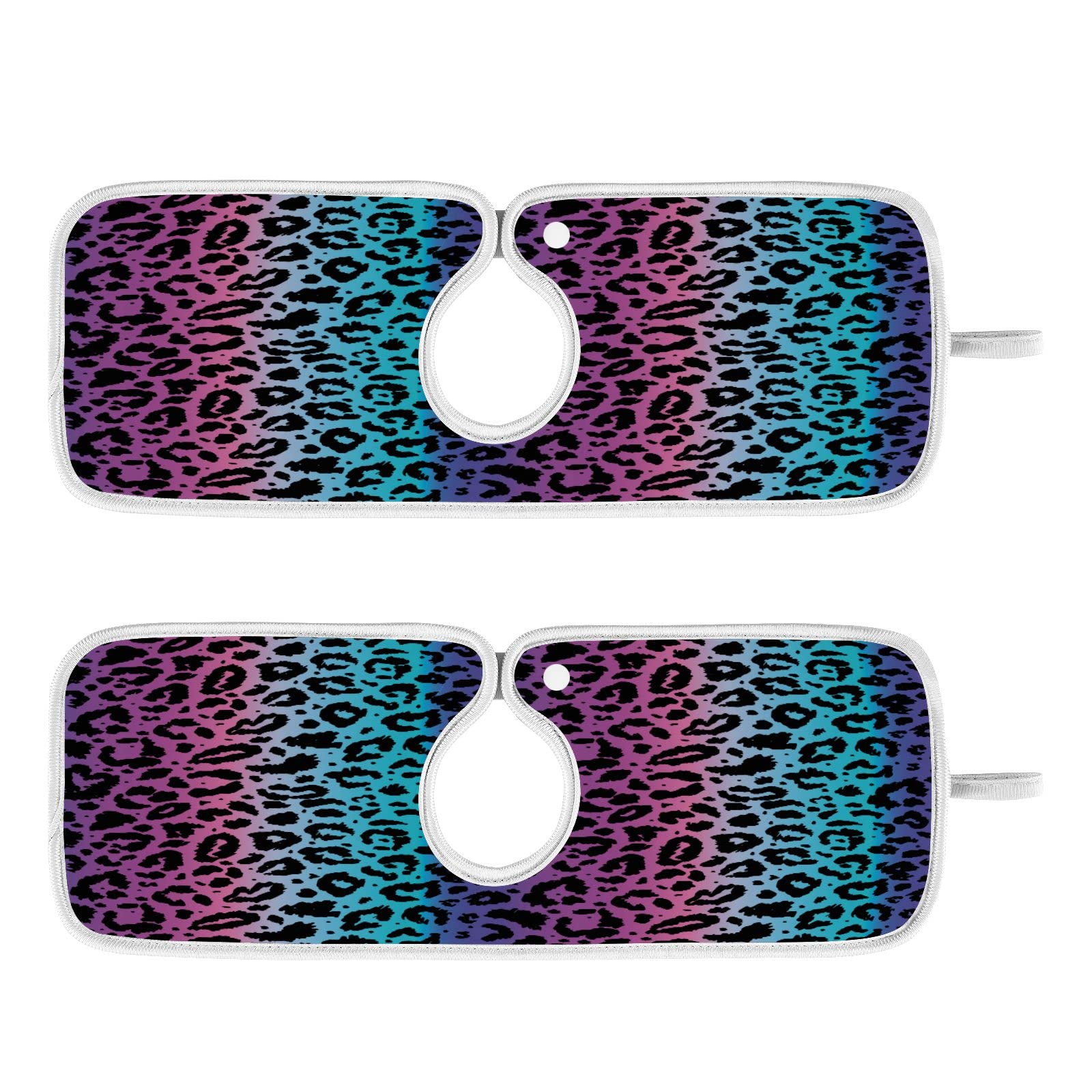 Colorful Leopard Print Kitchen Sink Splash Guard 2PCS - Thickened Absorbent Microfiber Faucet Mat, Water Catcher & Drying Mat for Kitchen - Perfect for Preventing Water Splashes and Keeping Countertops Dry
