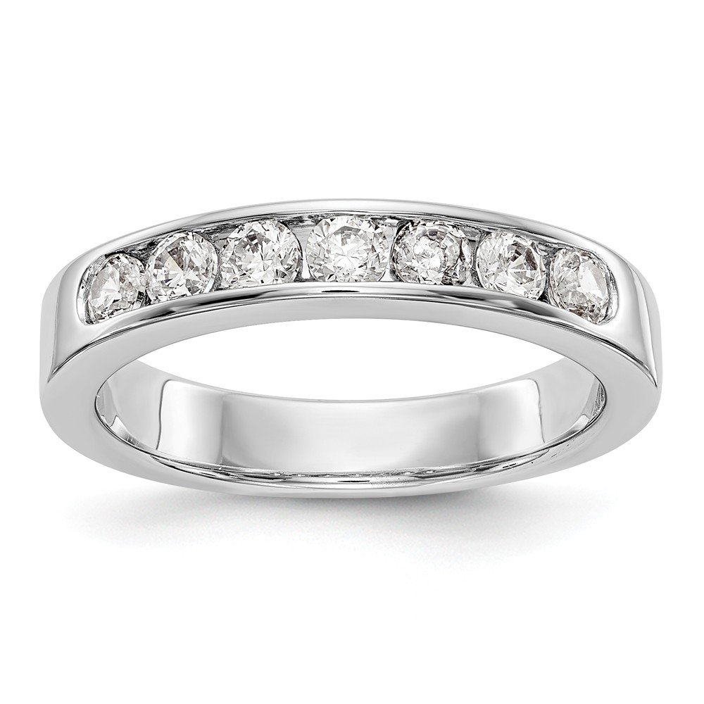 14K White Gold Seven Stone Diamond Wedding Band Ring for Women - 0.63cttw Channel Set Engagement Ring, Anniversary Gift, Bridal Jewelry (Perfect for Weddings, Proposals & Special Occasions)