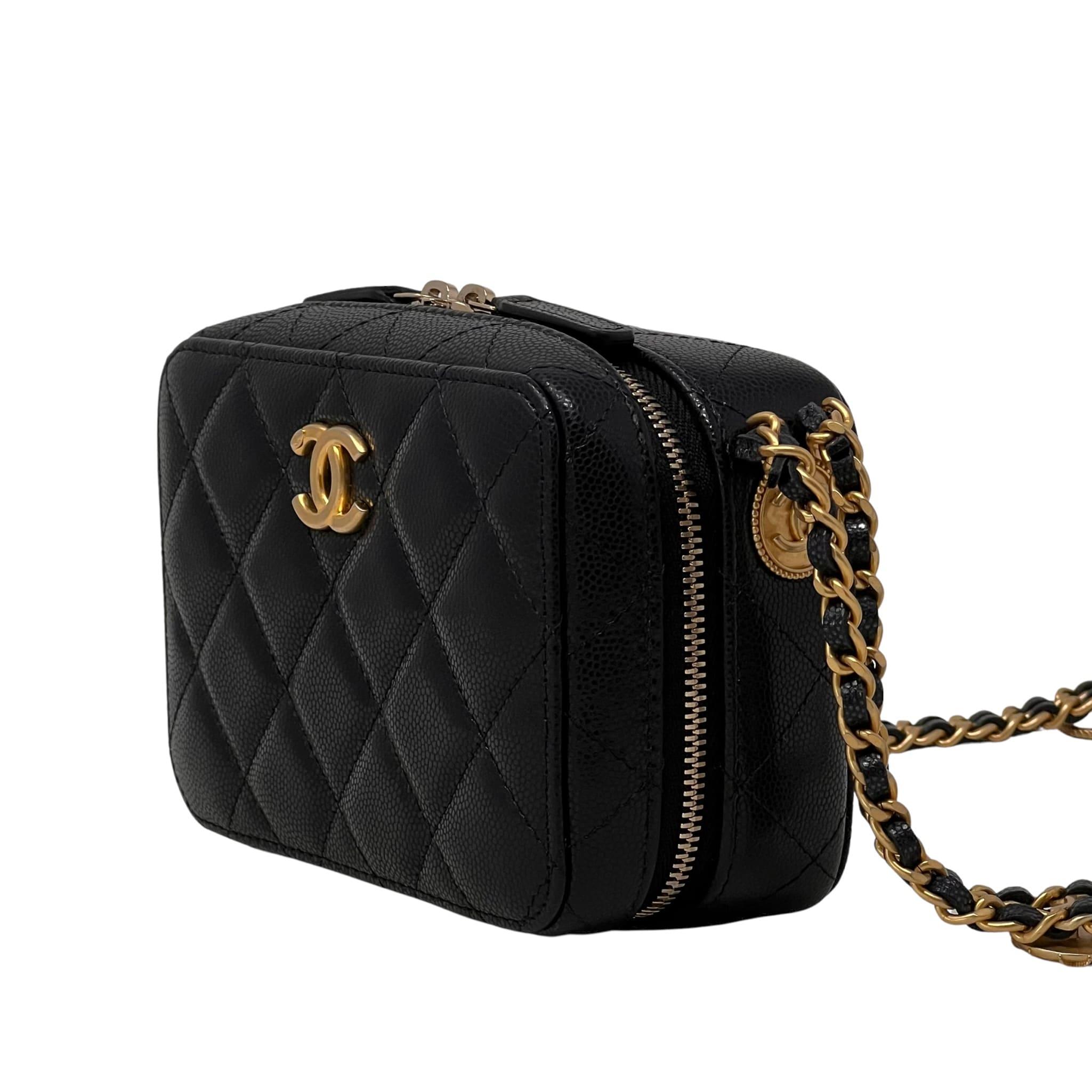 Chanel Black Caviar Leather Twist Your Buttons Camera Crossbody Bag - Perfect for Date Night & Evening Events