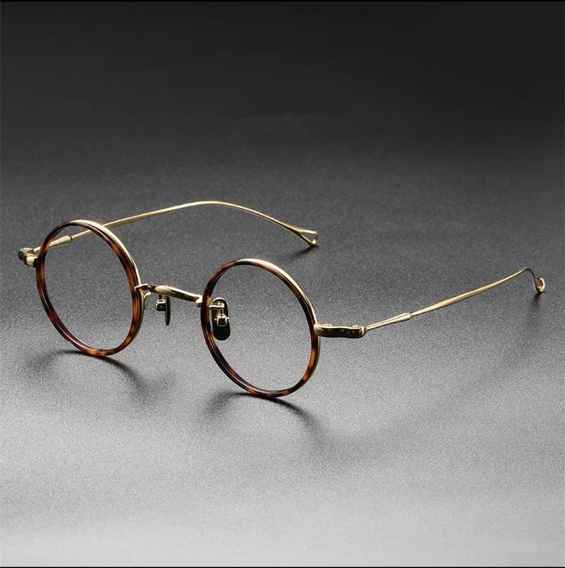 Aimee Unisex Full Rim Round Titanium Acetate Eyeglasses 22008 - Lightweight Durable Glasses for Men & Women - Perfect for Reading, Work, and Everyday Wear