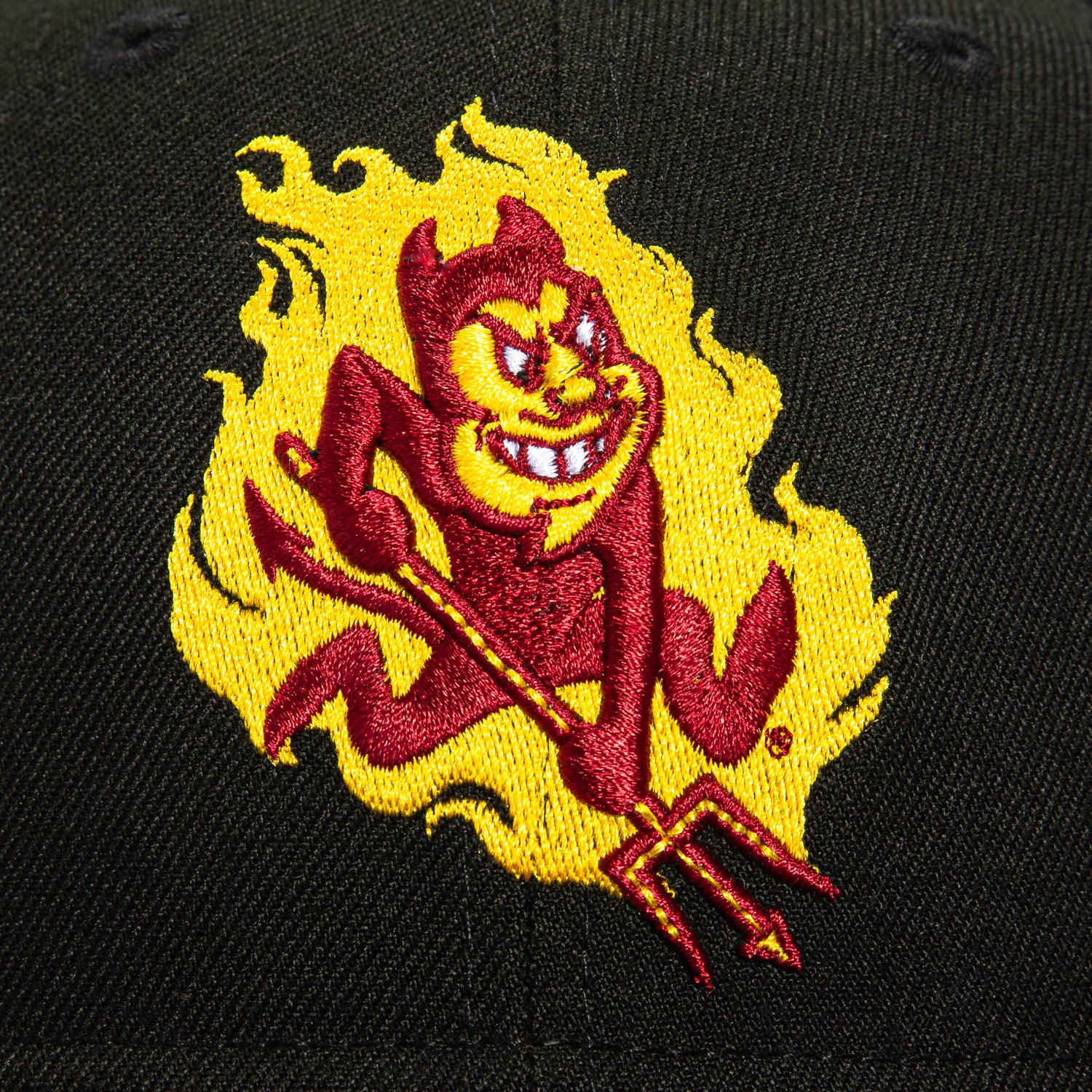 New Era 59Fifty Arizona State Sun Devils Sparky Flame Adjustable Baseball Cap - Black & Maroon NCAA Fan Gear for College Sports, Tailgating and Game Day Outfits
